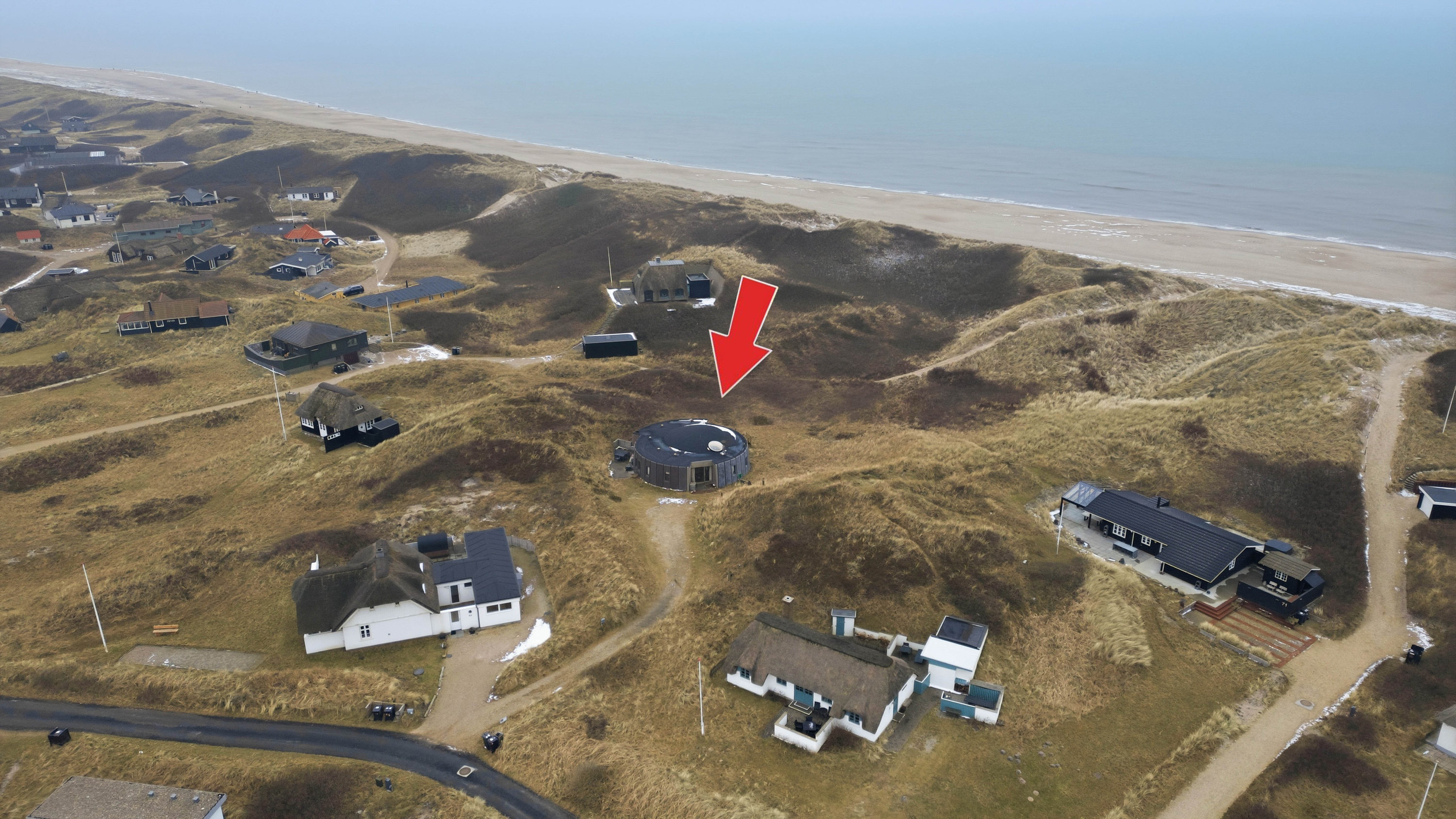 Fremhævet luftfoto billede i fuldskærmstilstand. Billede af Hafavej 63, Søndervig, 6950 Ringkøbing