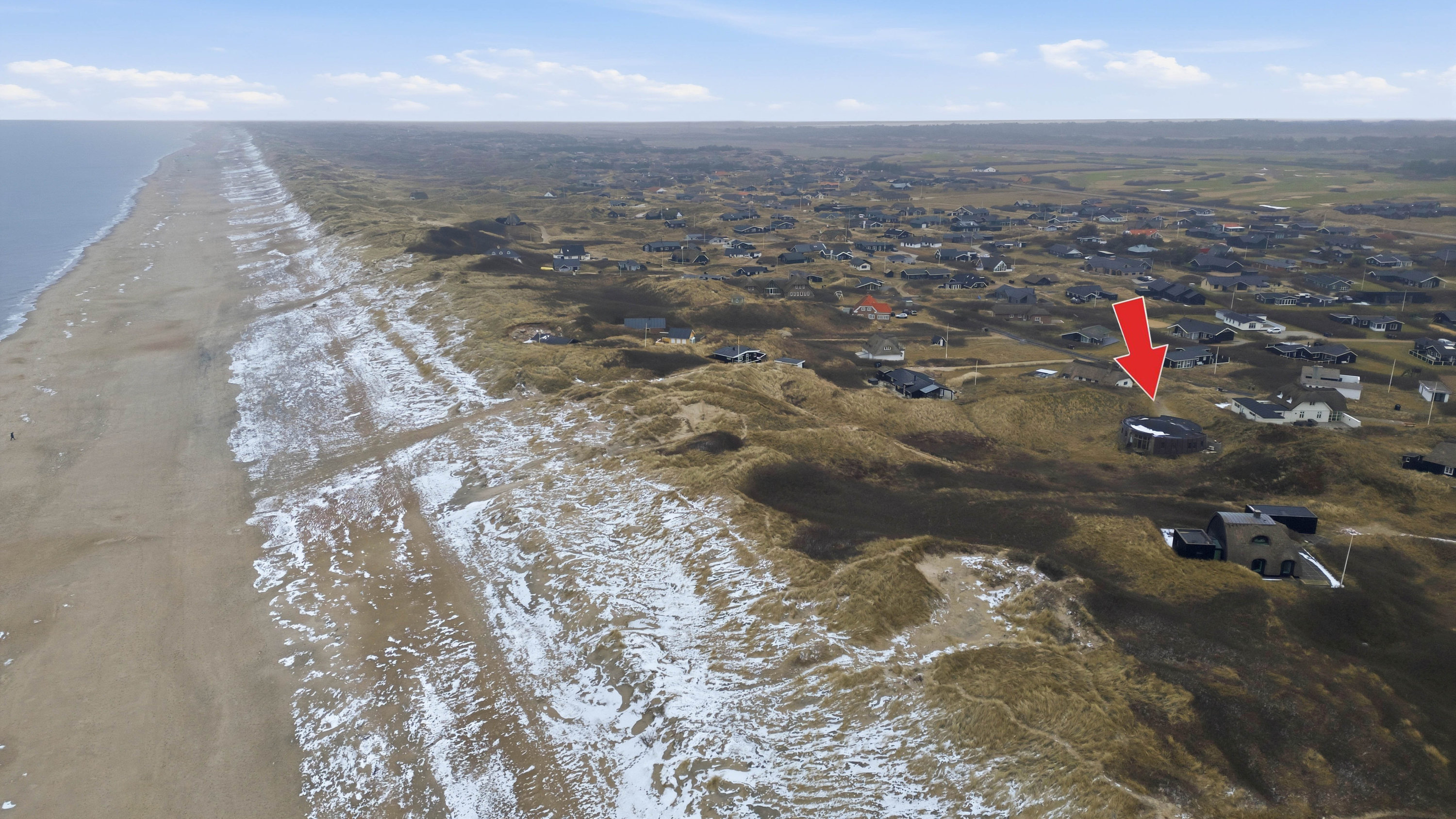 Fremhævet luftfoto billede i fuldskærmstilstand. Billede af Hafavej 63, Søndervig, 6950 Ringkøbing