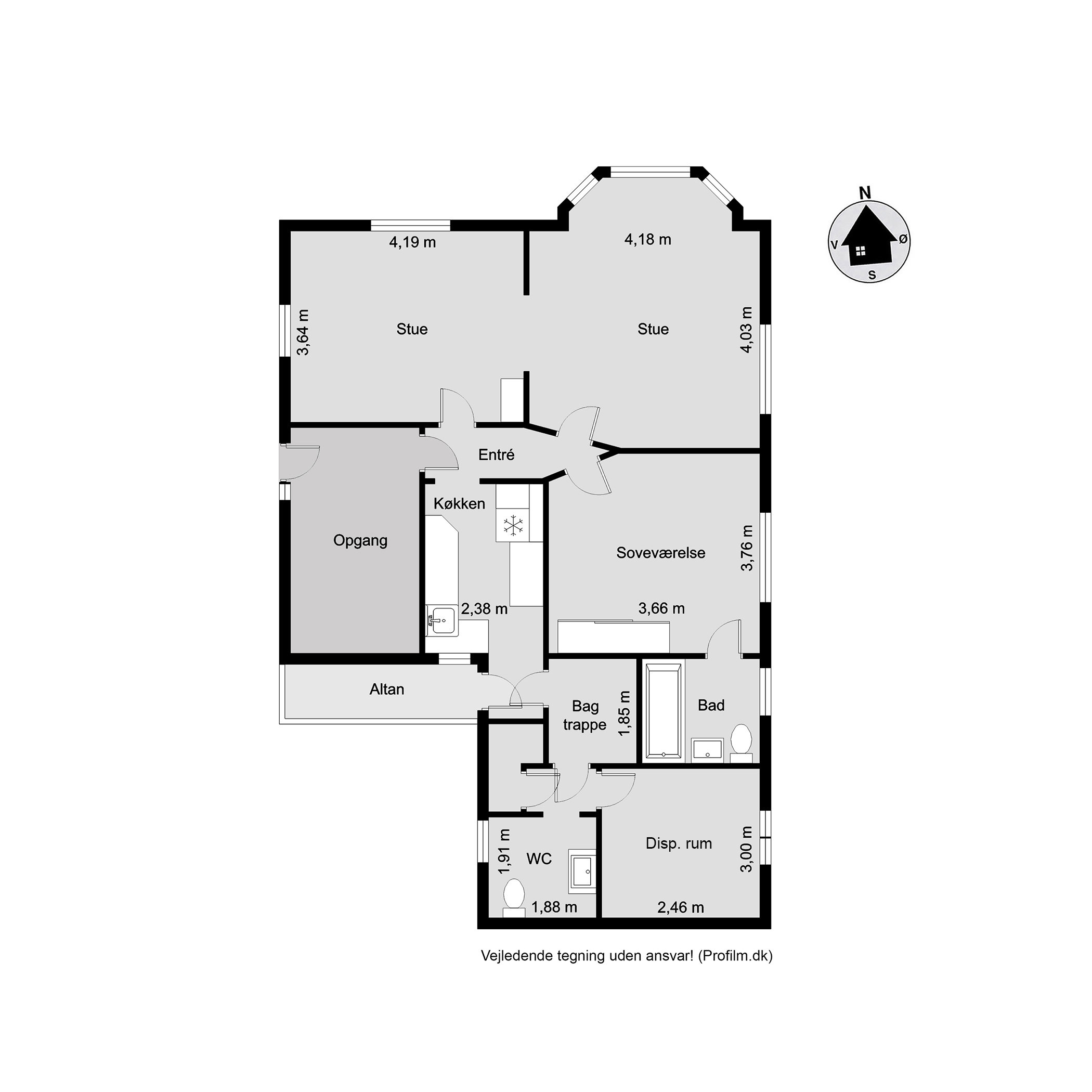 Plantegninger billede af St Bjerggade 1, st.., 7100 Vejle