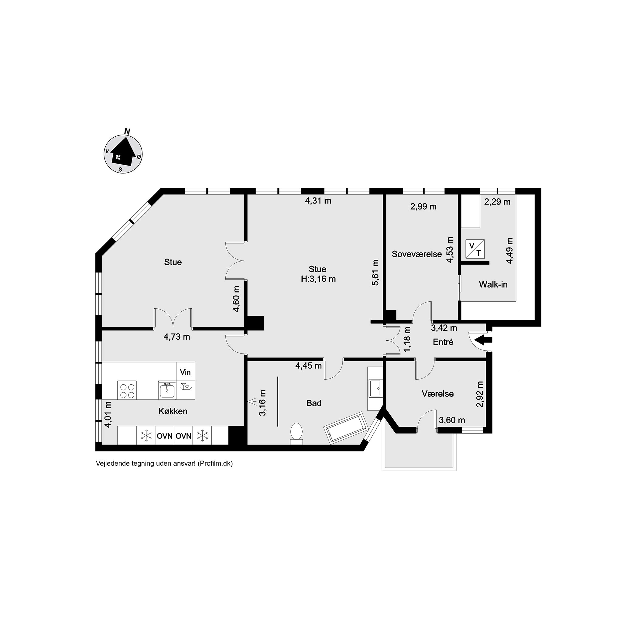 Plantegninger billede af Helligkorsgade 2B, 2. tv., 6000 Kolding