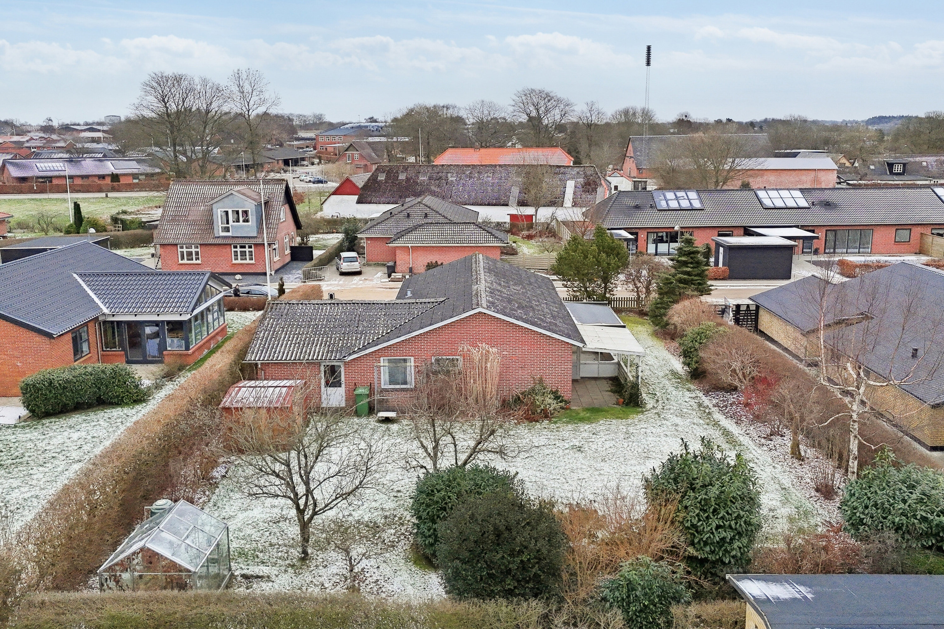 Villa: Luftfoto på Præstevænget 13, 6040 Egtved