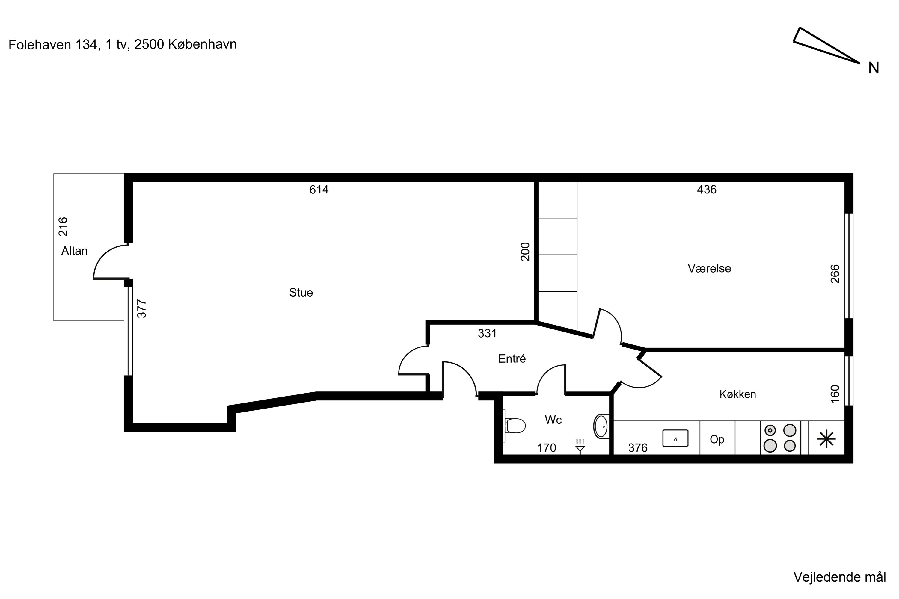 Plantegninger billede af Folehaven 134, 1. tv., 2500 Valby
