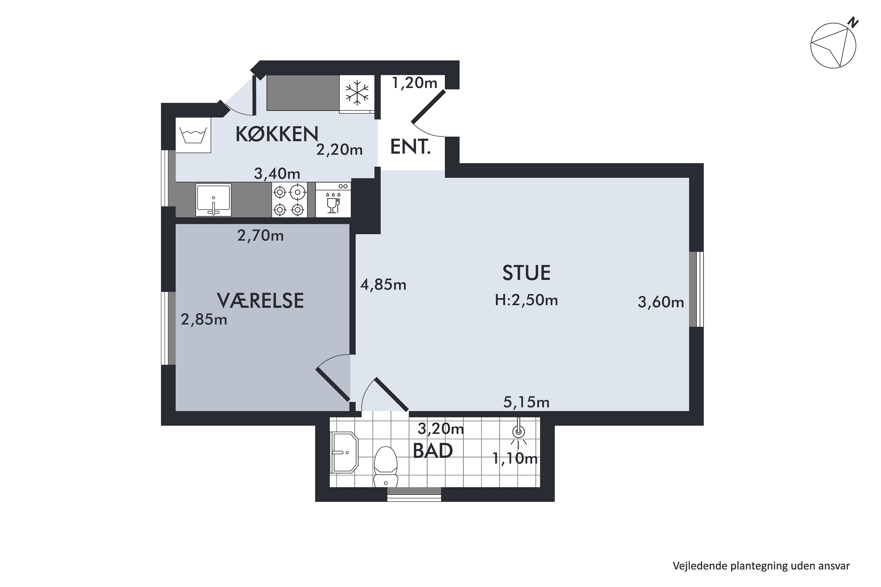 Plantegninger billede af Tranegårdsvej 51, 2. tv., 2900 Hellerup