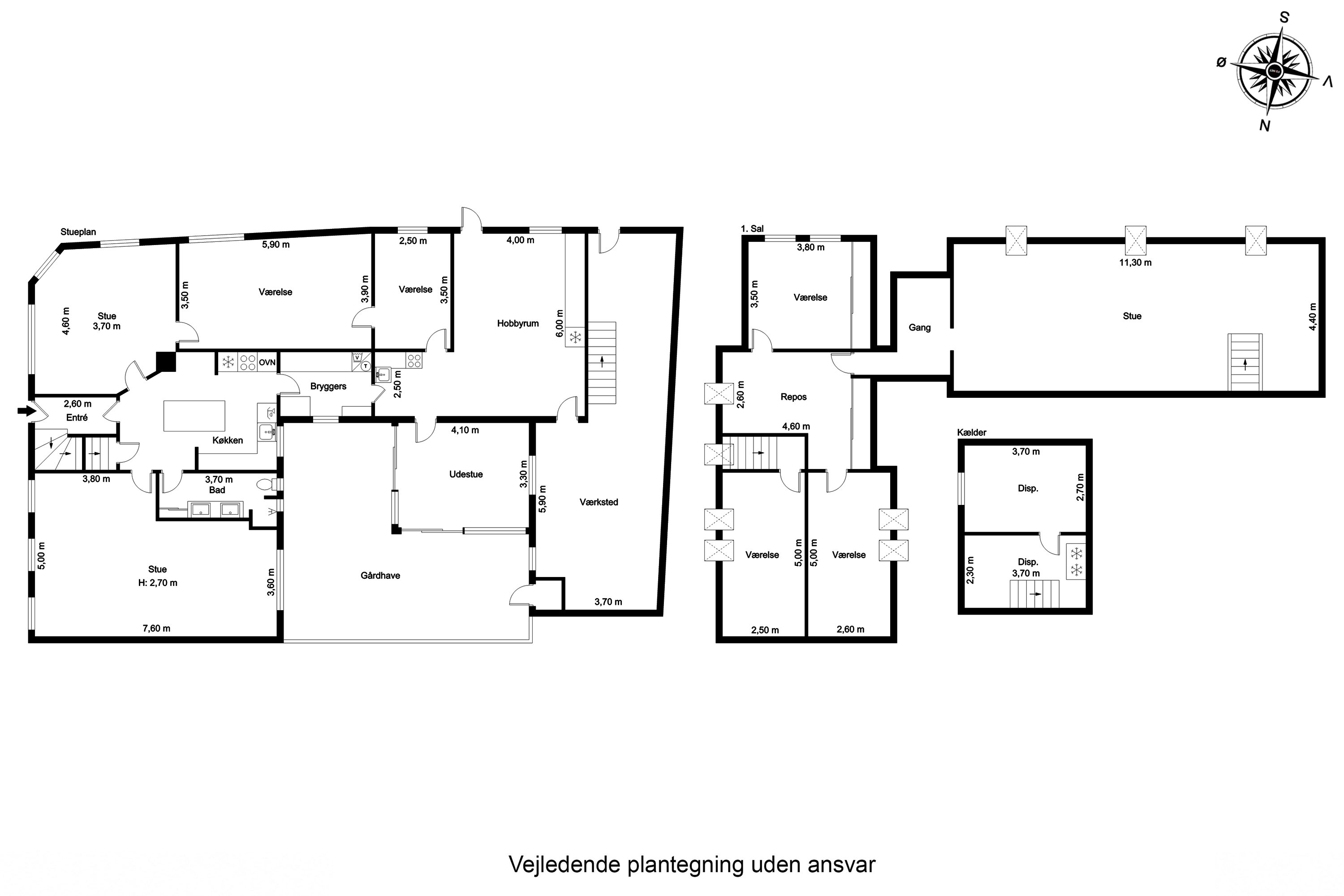 Plantegninger billede af Vestergade 4, 5960 Marstal