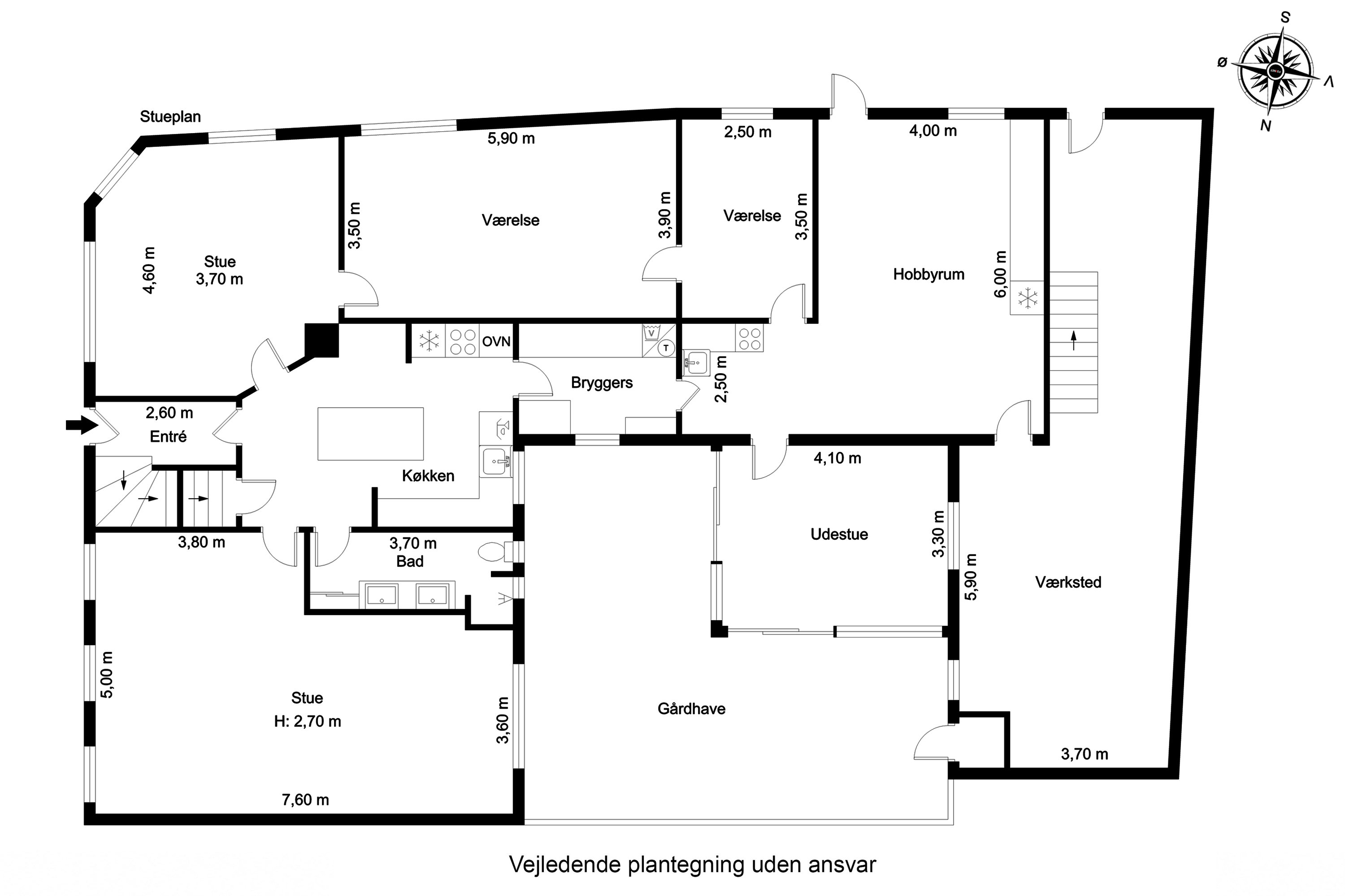 Plantegninger billede af Vestergade 4, 5960 Marstal