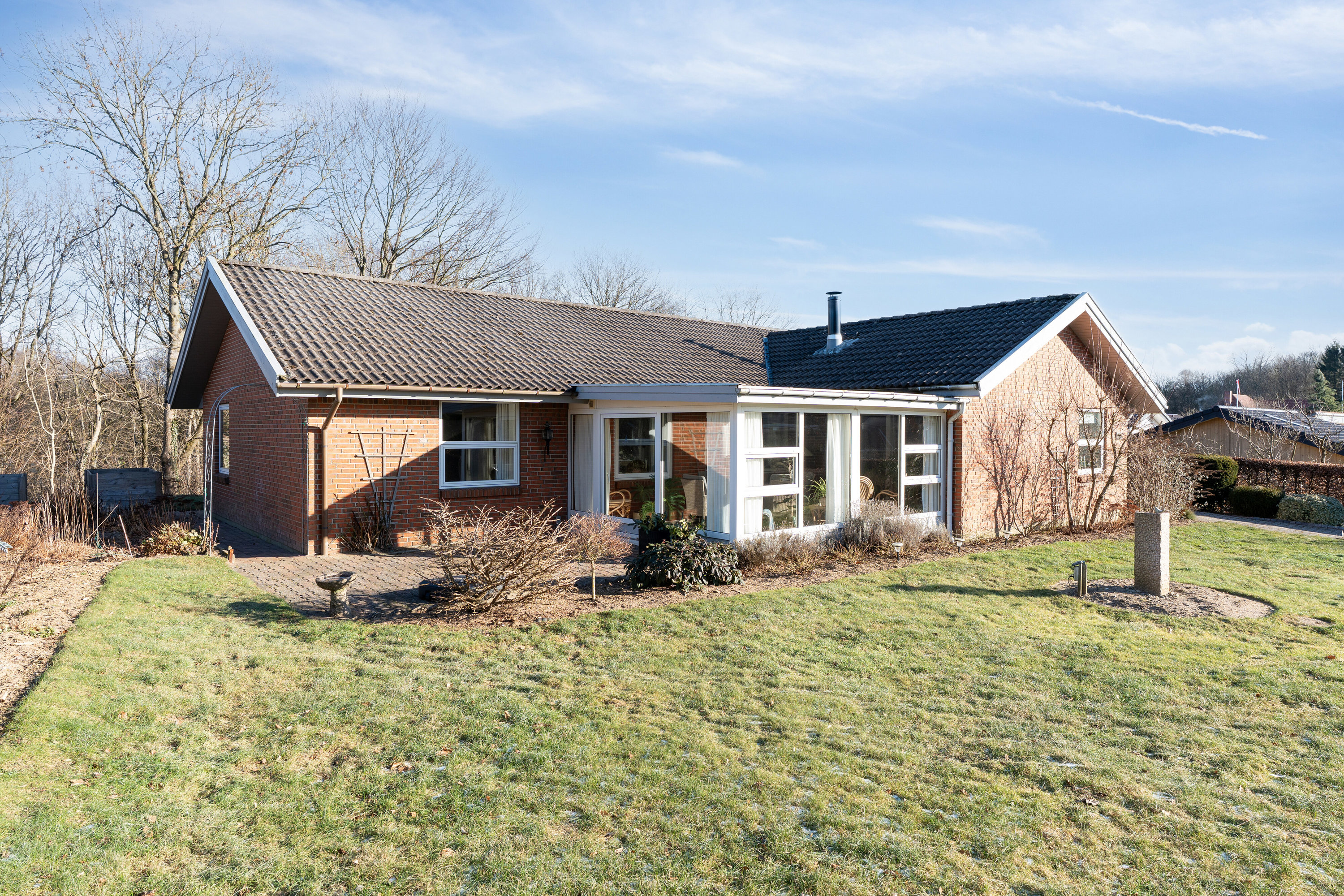 Villa: Set fra haven på Æblehaven 116, 6040 Egtved