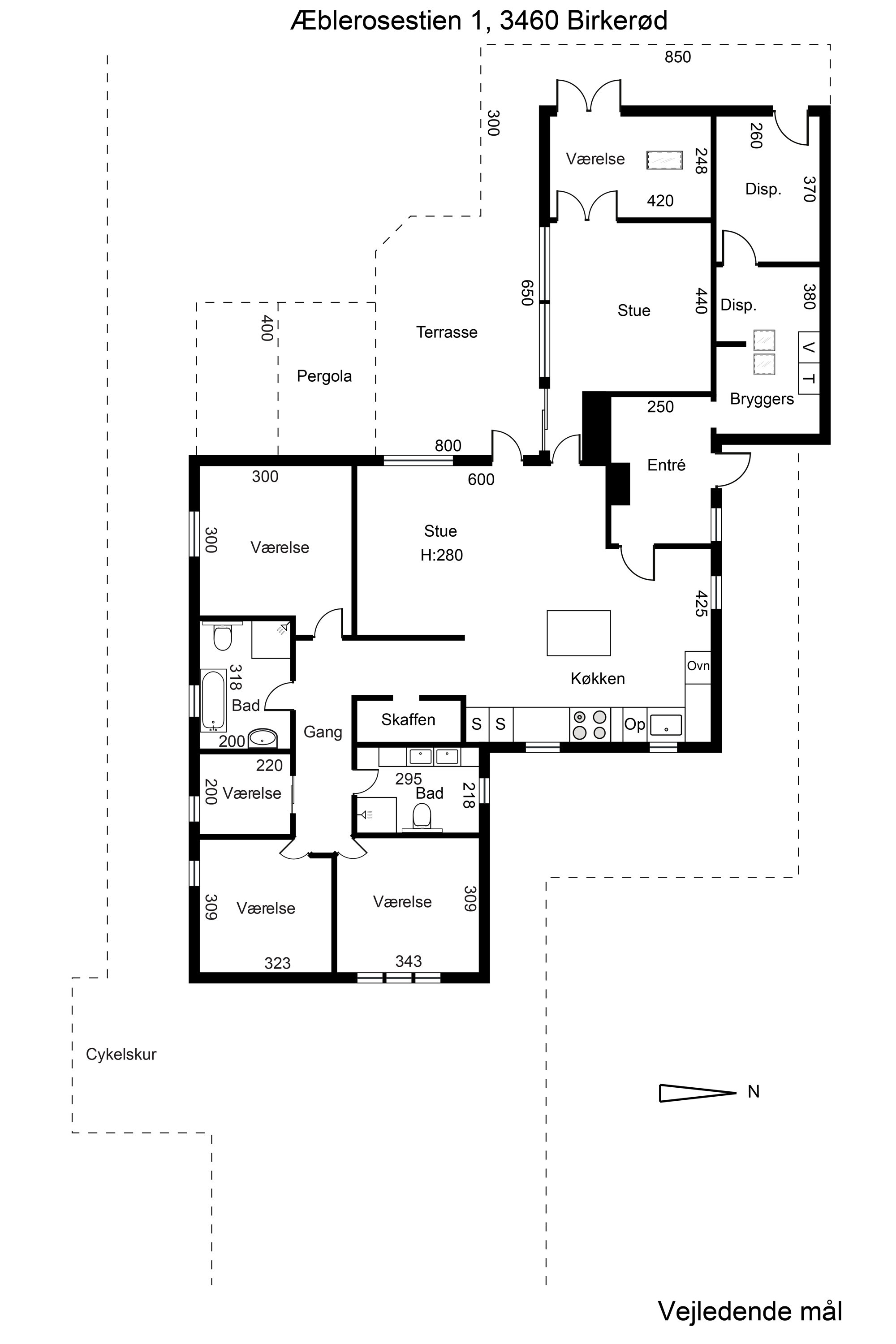 Plantegninger billede af Æblerosestien 1, 3460 Birkerød