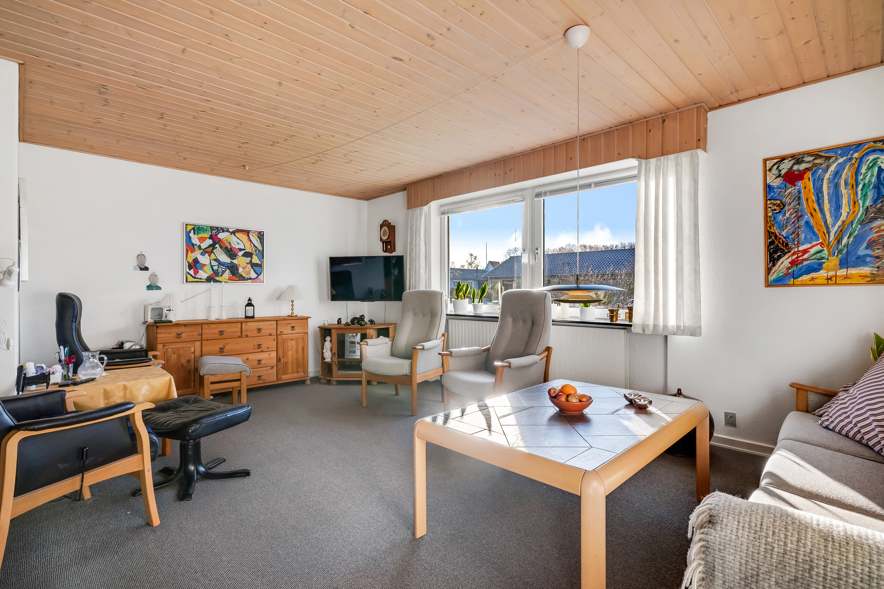 Fremhævet stue billede i fuldskærmstilstand. Billede af Engdraget 12, 6940 Lem St