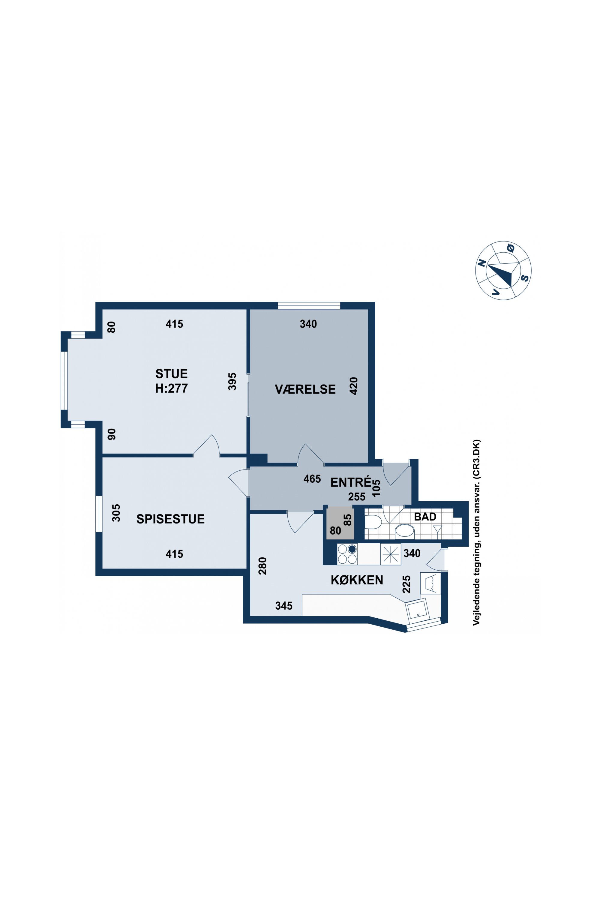 Plantegninger billede af Jellingegade 7, 1. th., 2100 København Ø