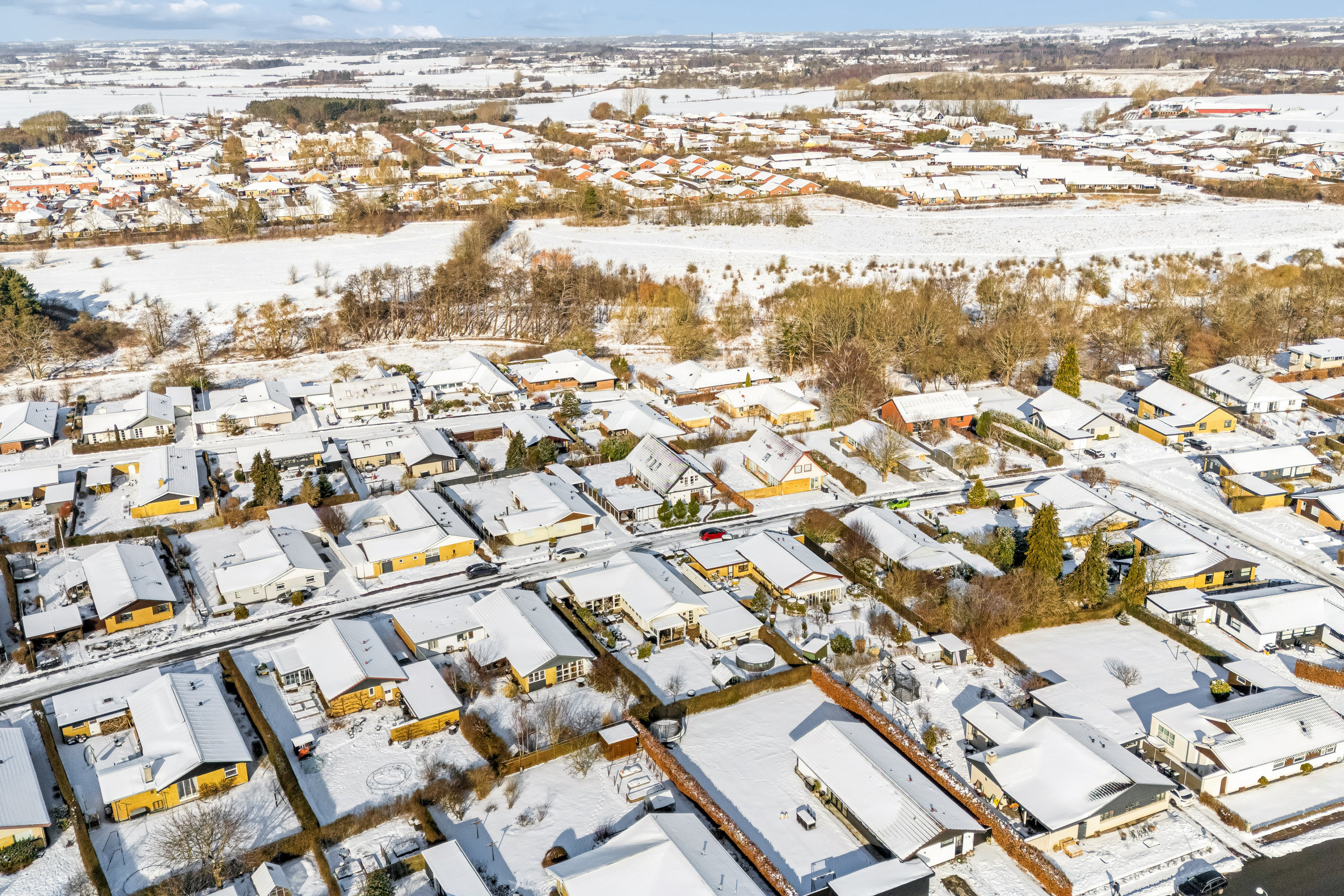 Fremhævet luftfoto billede i fuldskærmstilstand. Billede af Gransangervej 12, Snestrup, 5210 Odense NV