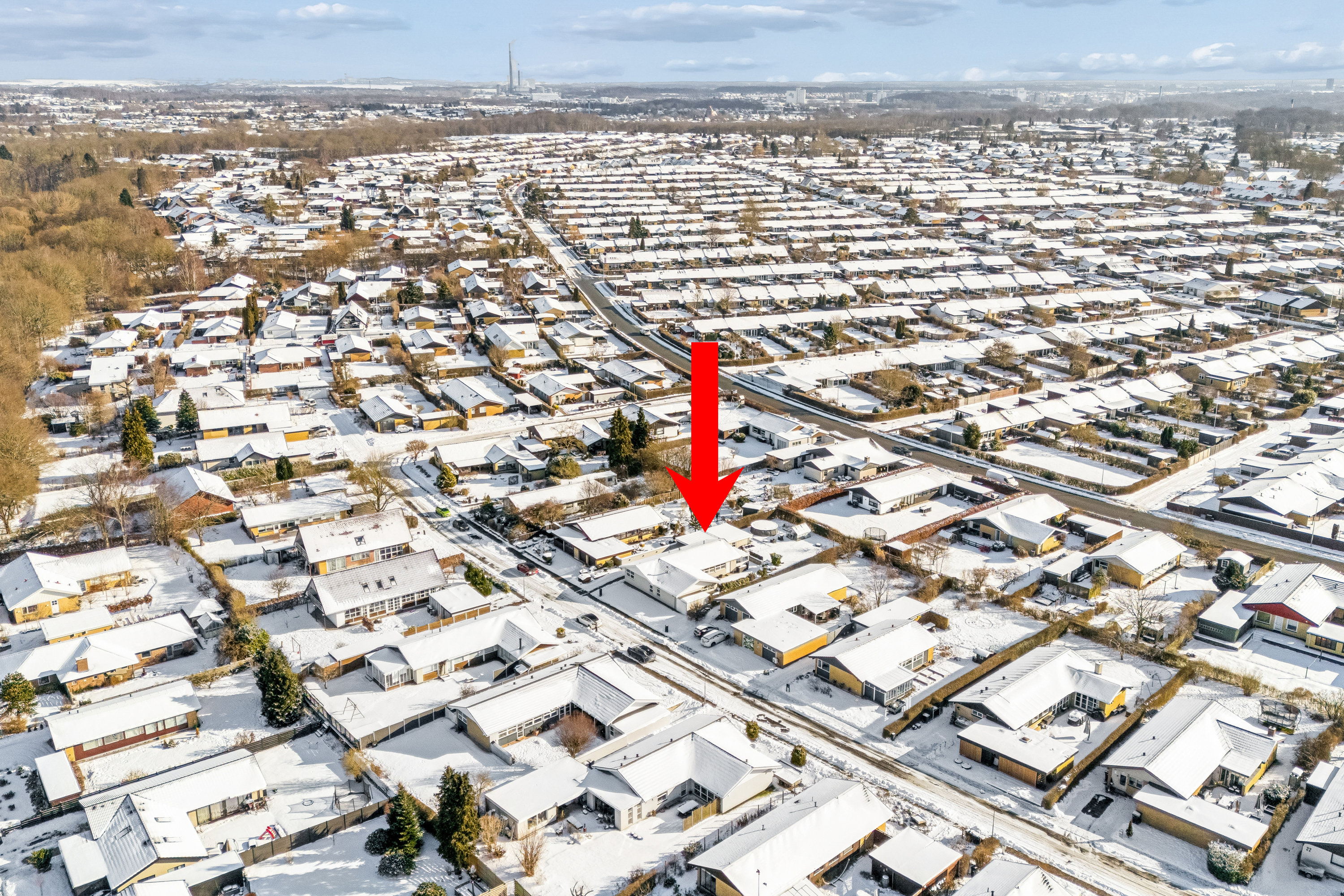 Fremhævet luftfoto billede i fuldskærmstilstand. Billede af Gransangervej 12, Snestrup, 5210 Odense NV
