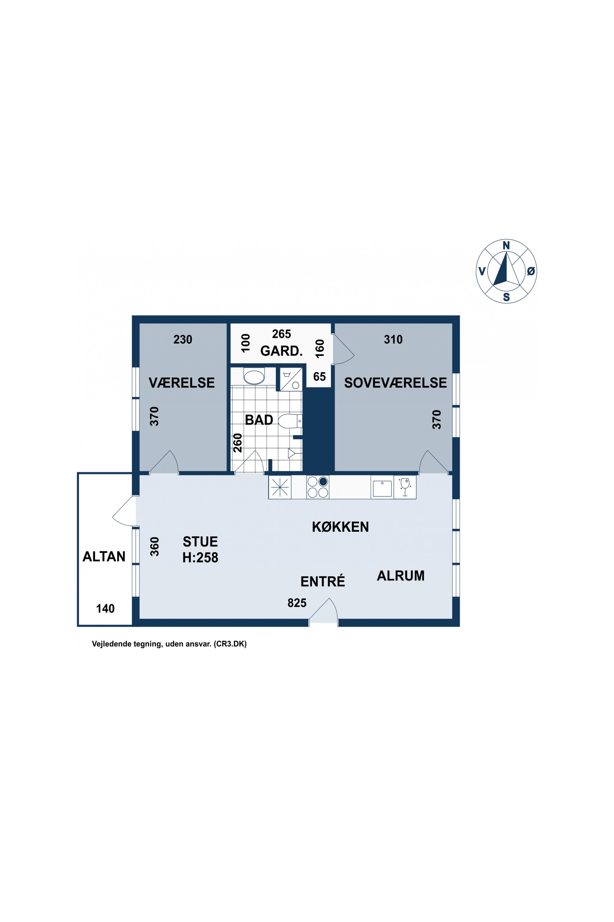 Plantegninger billede af Tove Maës Vej 6, 1. tv., 2500 Valby