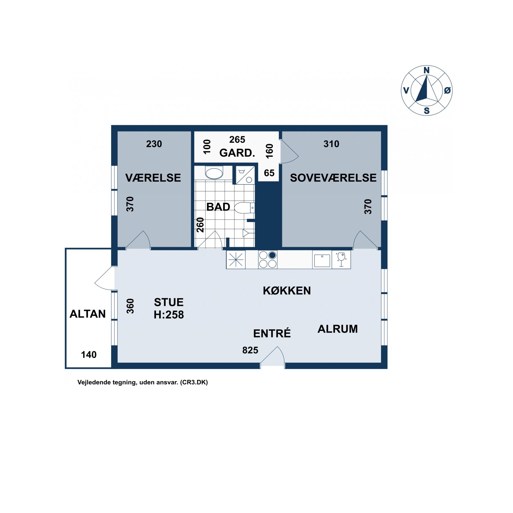 Plantegninger billede af Tove Maës Vej 6, 1. tv., 2500 Valby