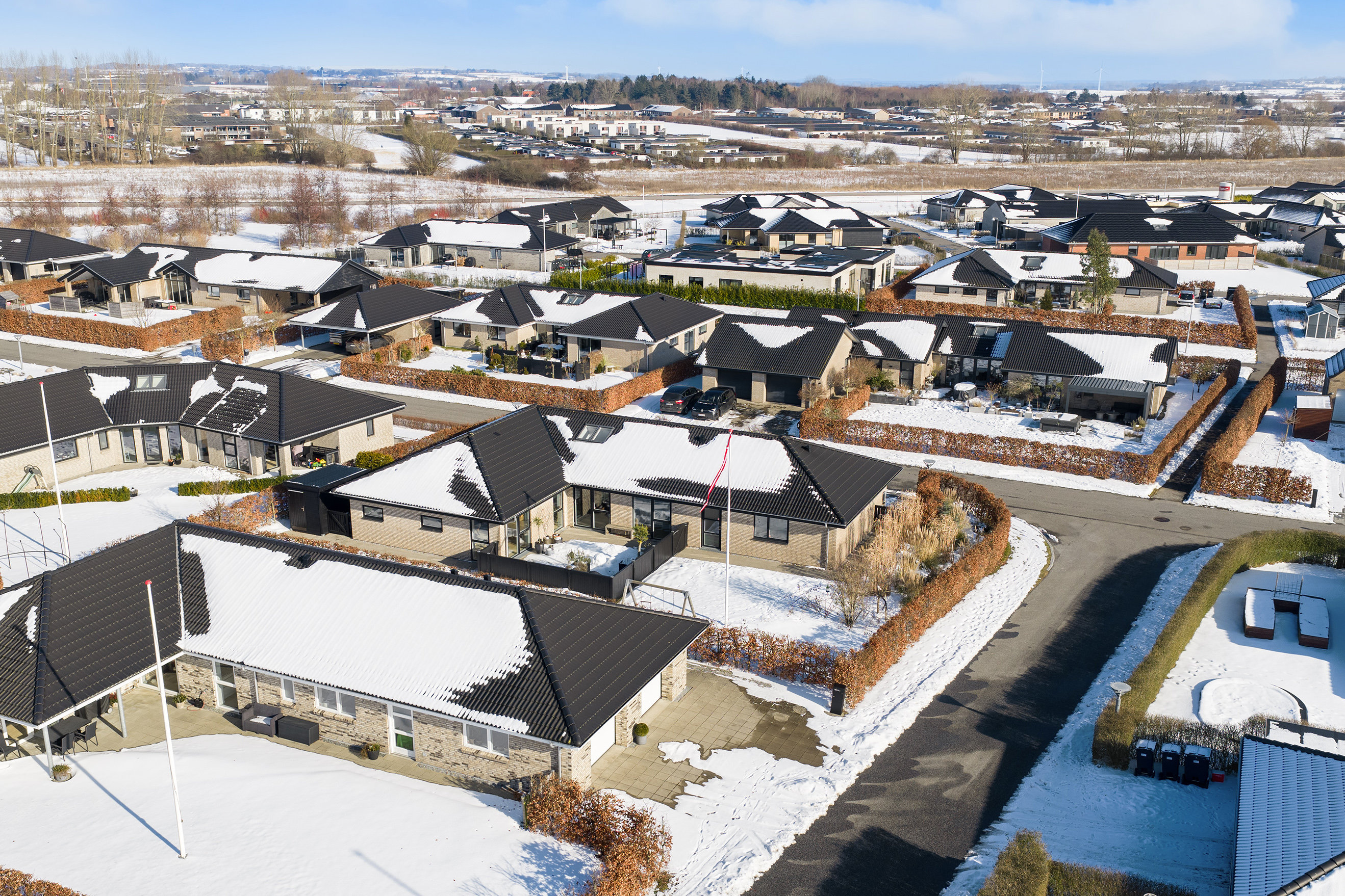 Villa: Luftfoto på Langevænget 15, 5500 Middelfart