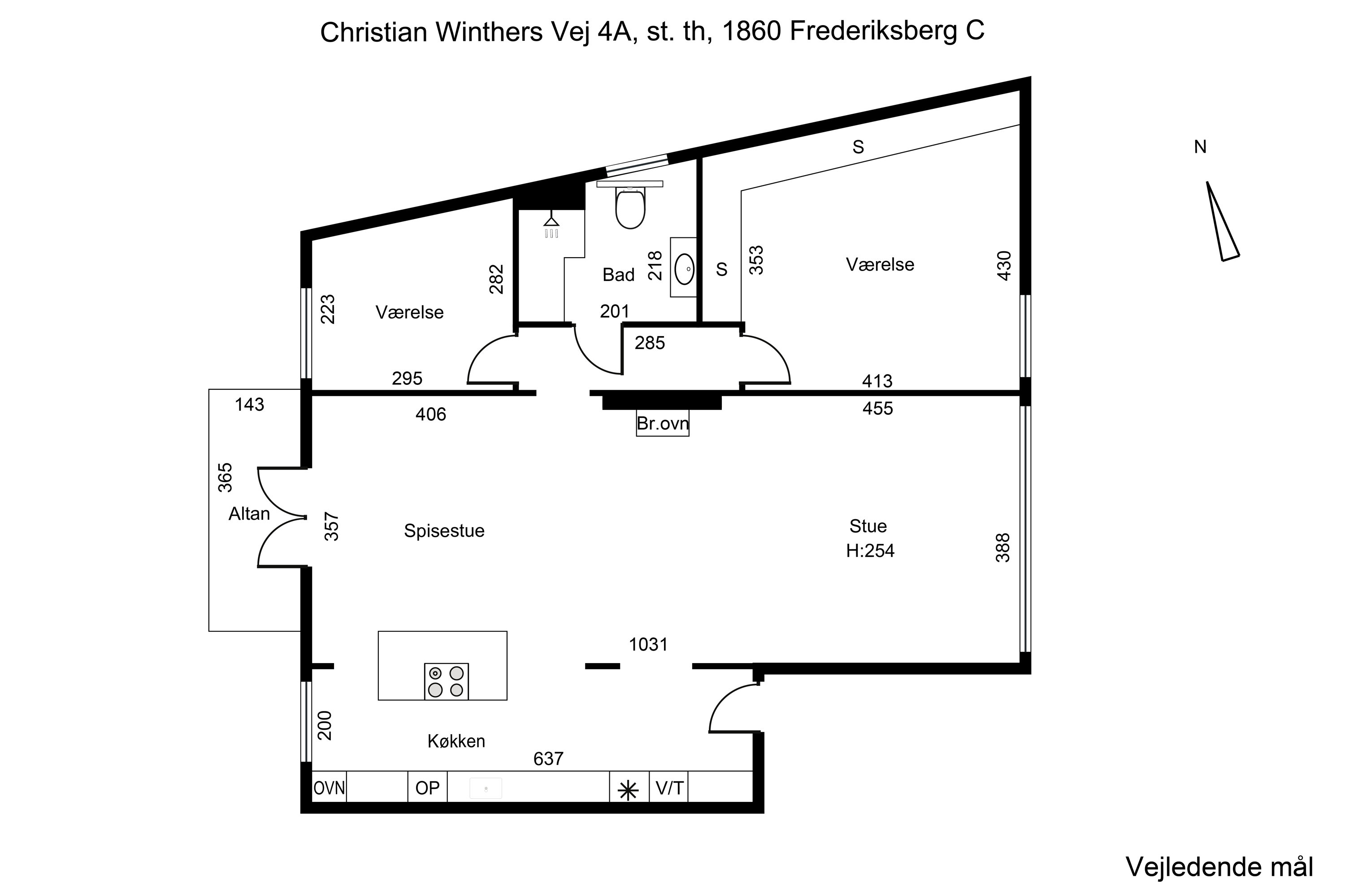 Plantegninger billede af Christian Winthers Vej 4A, st.. th., 1860 Frederiksberg C