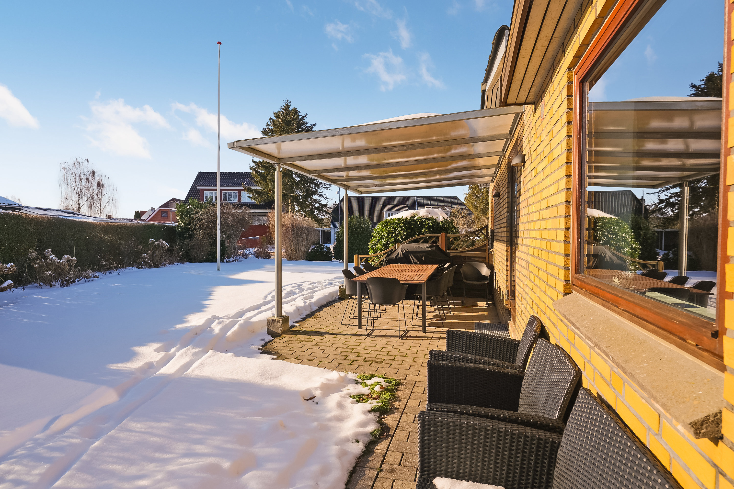 Fremhævet overdækket terrasse billede i fuldskærmstilstand. Billede af Skrillingevej 12, Skrillinge, 5500 Middelfart