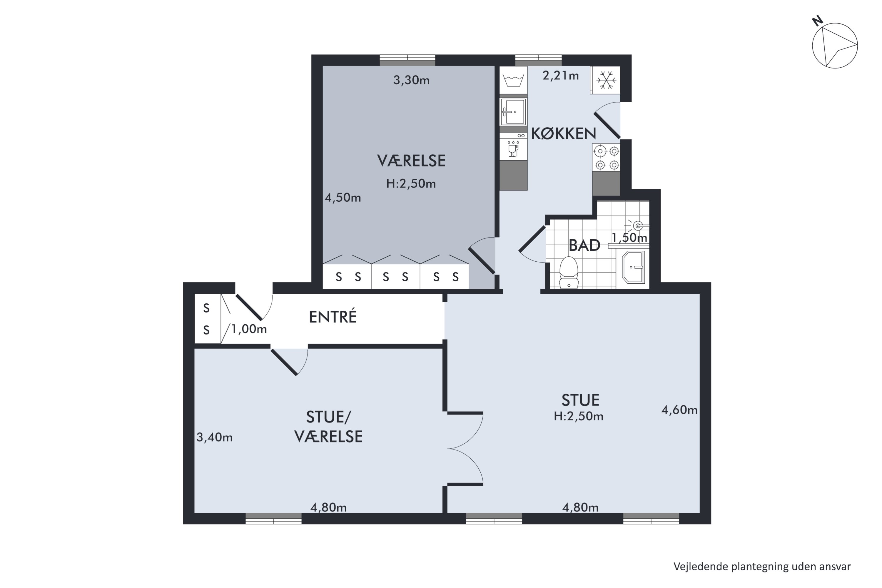 Plantegninger billede af Markskellet 8, 3. tv., 2720 Vanløse