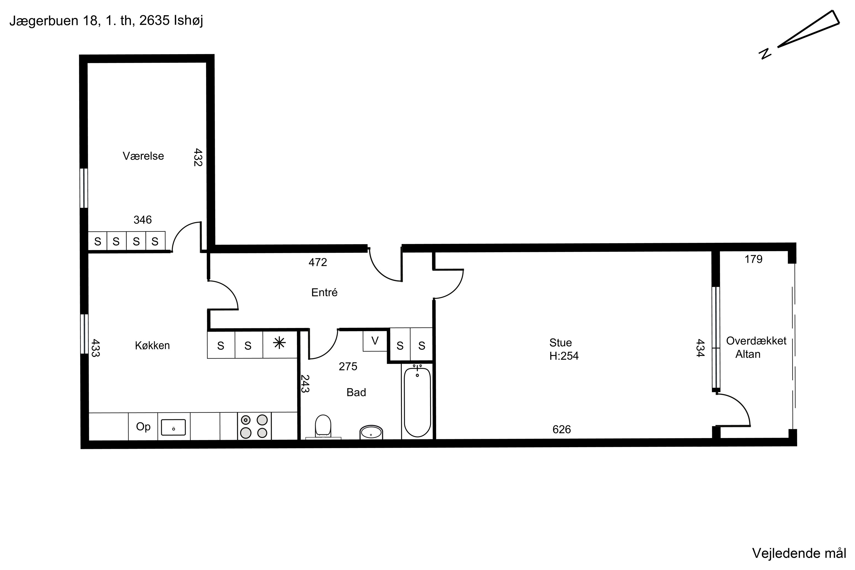 Plantegninger billede af Jægerbuen 18, 1. th., 2635 Ishøj