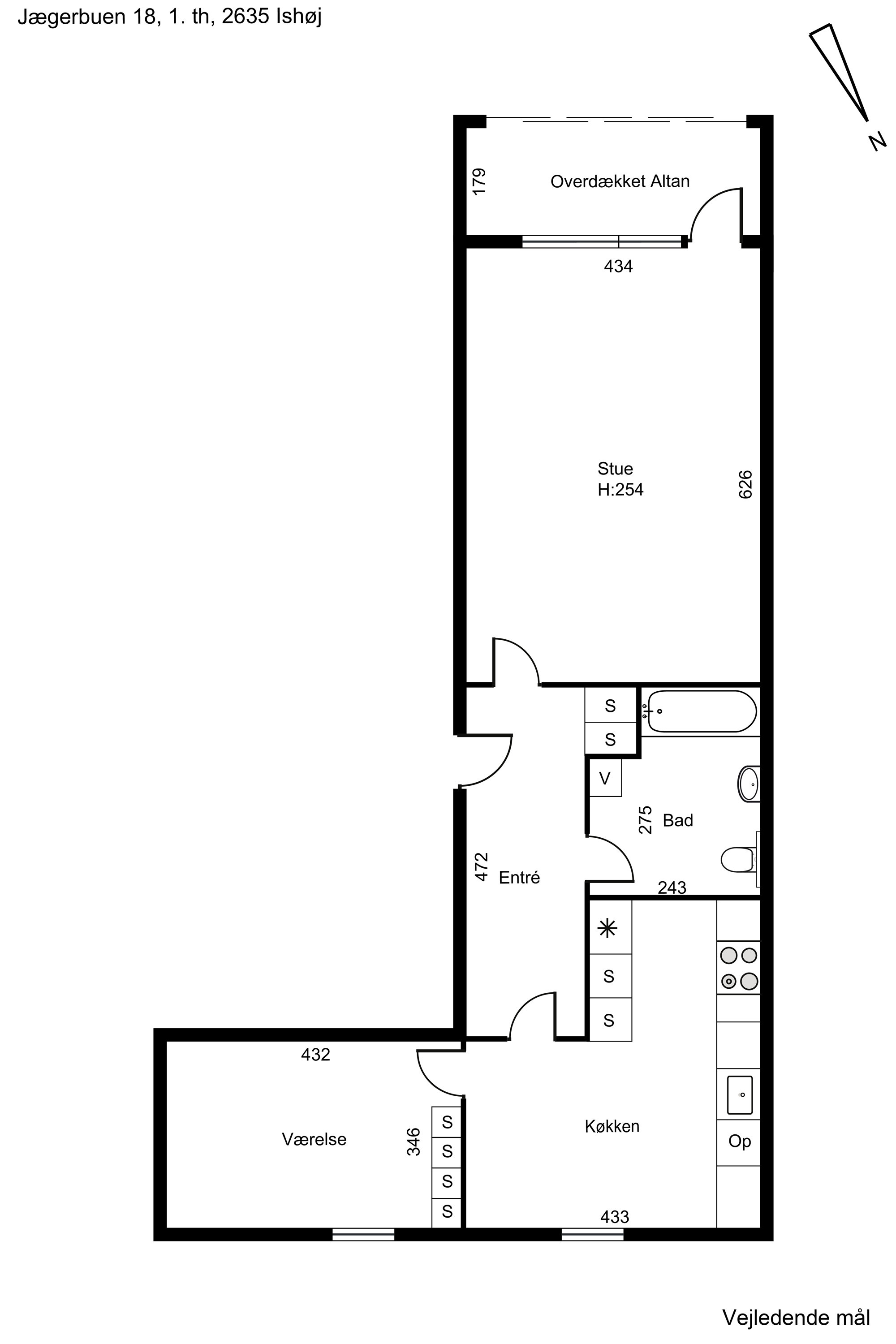 Plantegninger billede af Jægerbuen 18, 1. th., 2635 Ishøj