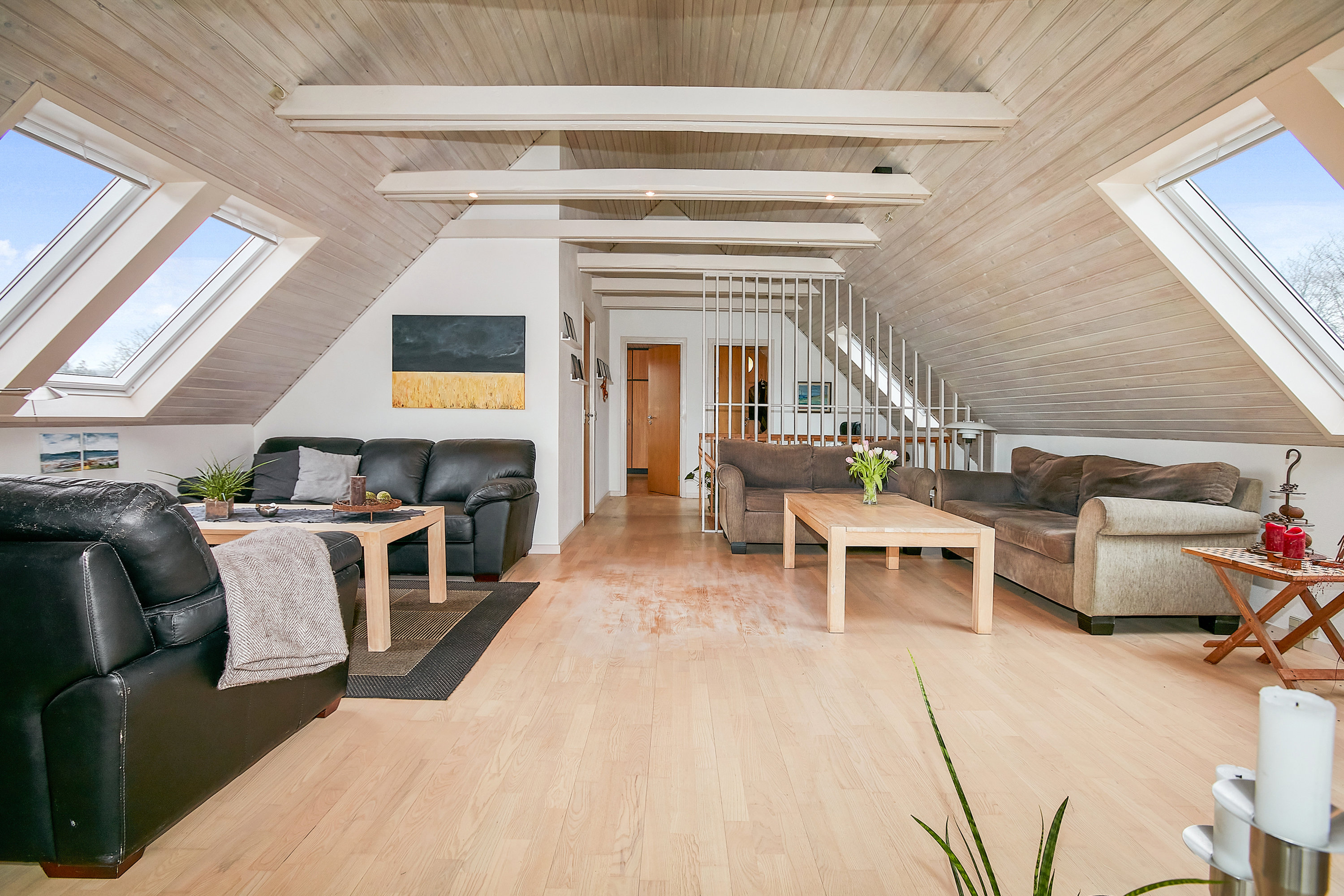 Fremhævet stue 1. sal billede i fuldskærmstilstand. Billede af Søndervænget 73, 8732 Hovedgård