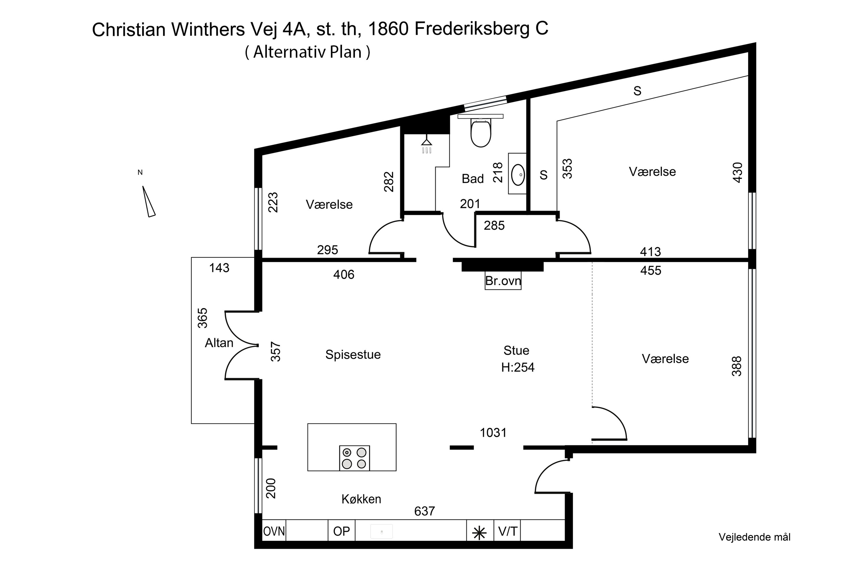 Plantegninger billede af Christian Winthers Vej 4A, st.. th., 1860 Frederiksberg C
