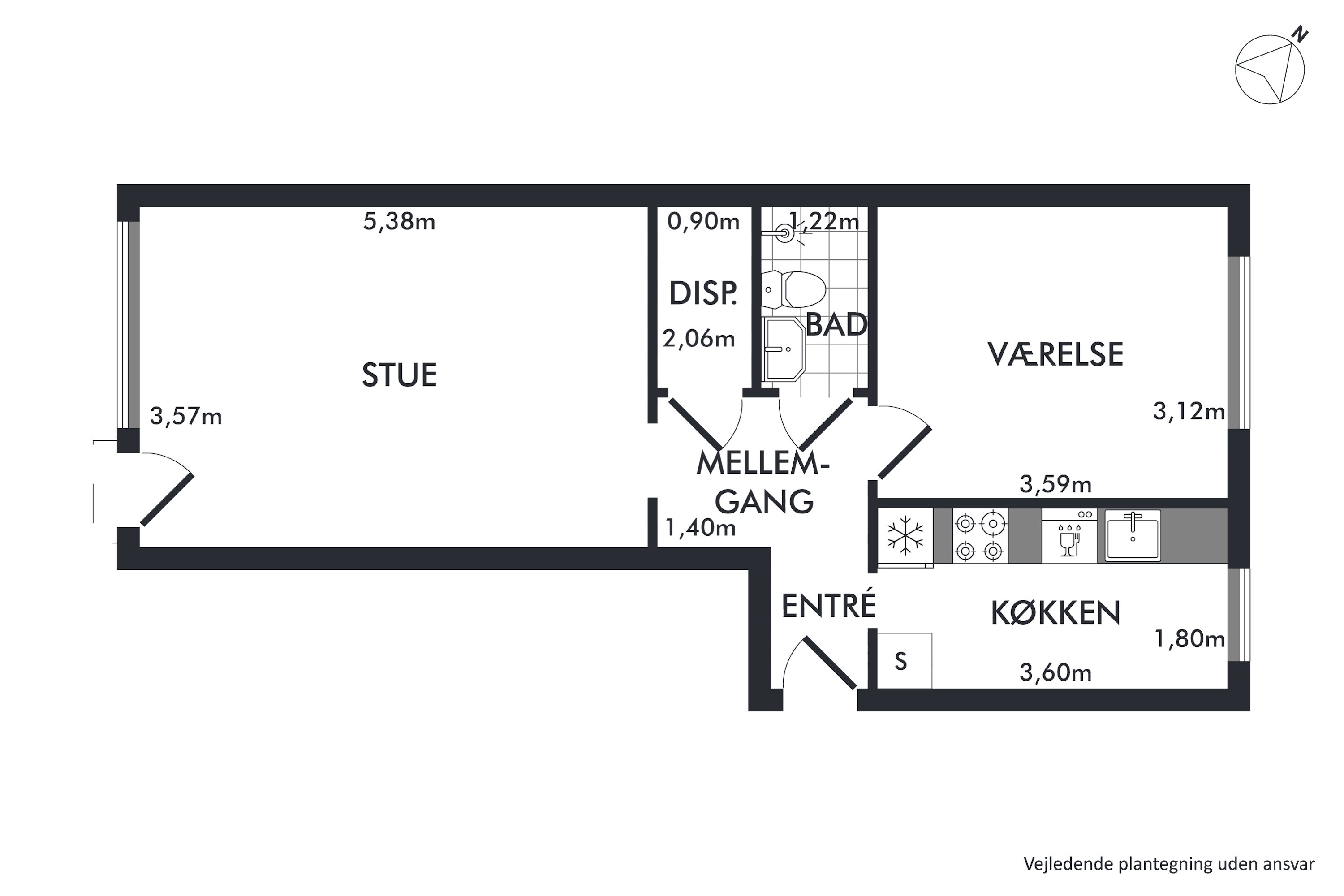 Plantegninger billede af Skjoldagervej 80, 2. th., 2820 Gentofte