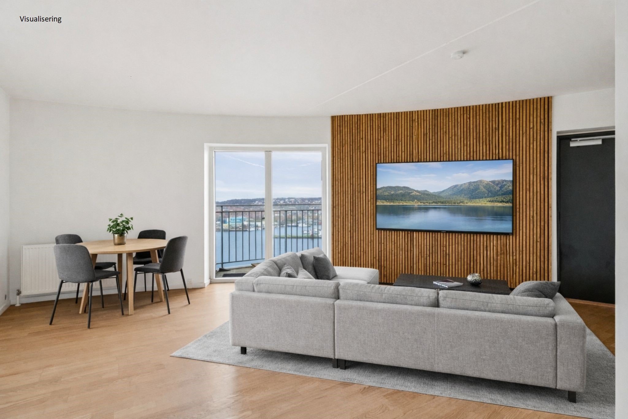 Fremhævet stue billede i fuldskærmstilstand. Billede af Lindholm Brygge 30, 15. 2., 9400 Nørresundby