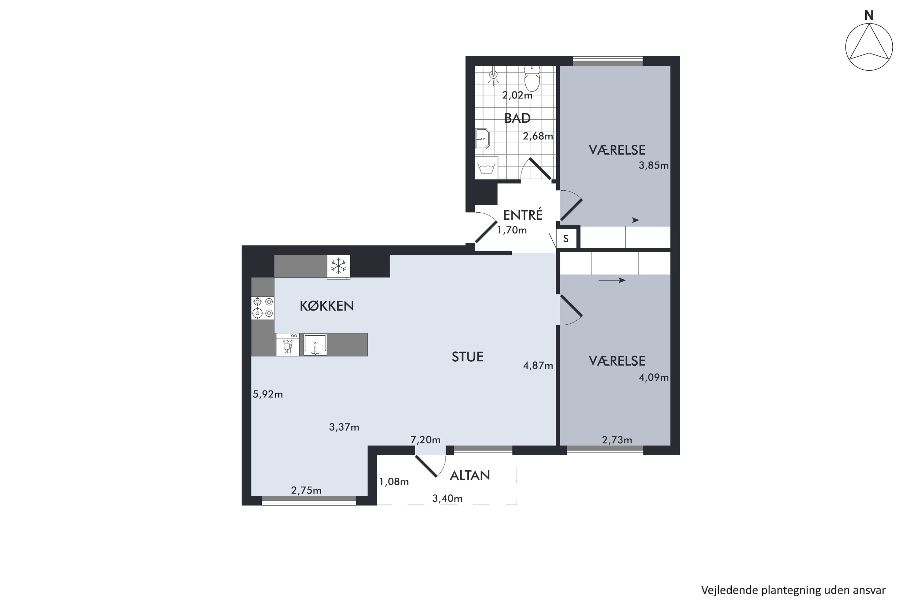 Plantegninger billede af Svinget 21, 2. tv., 2300 København S