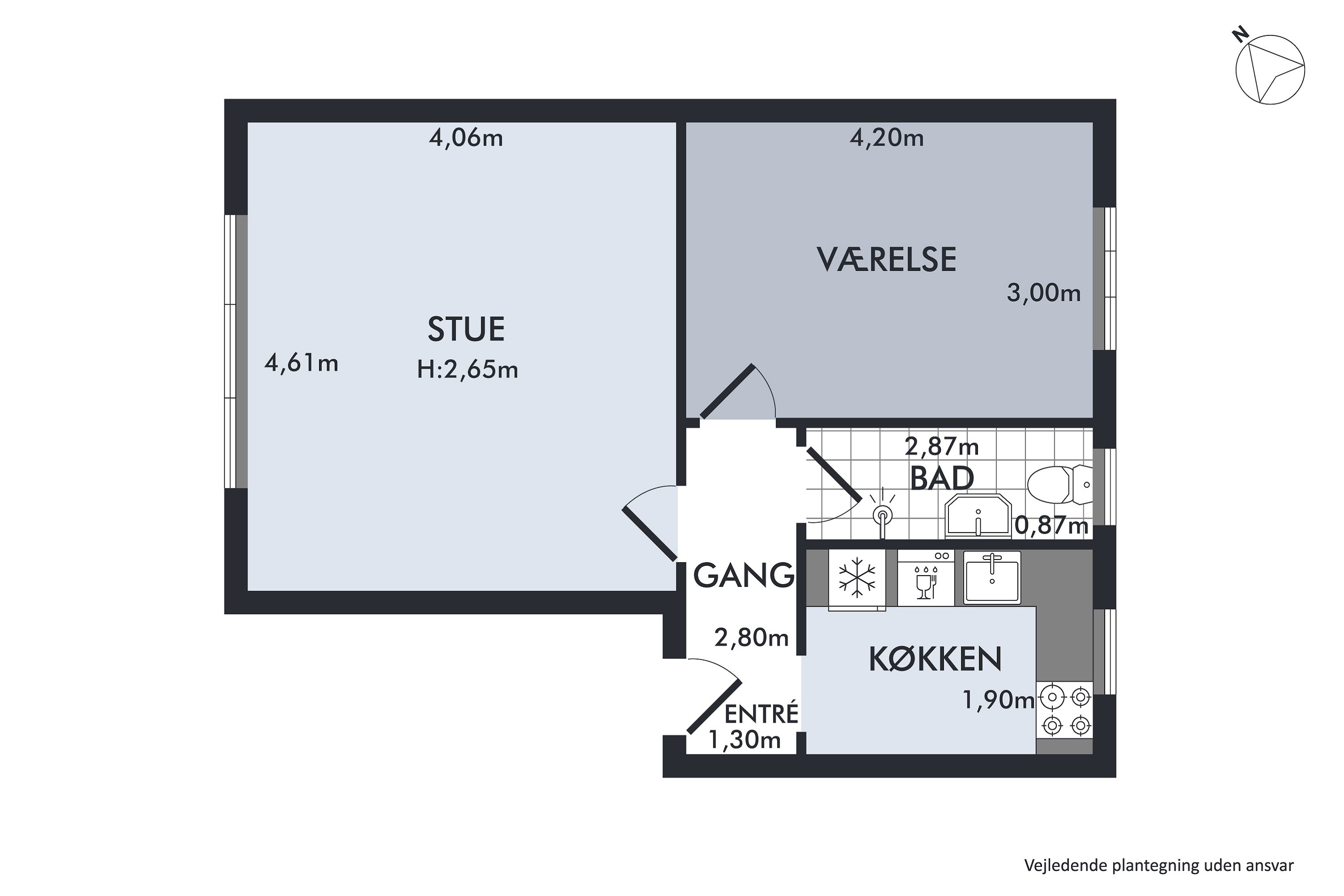 Plantegninger billede af Hollandsvej 19, st.. tv., 2800 Kongens Lyngby