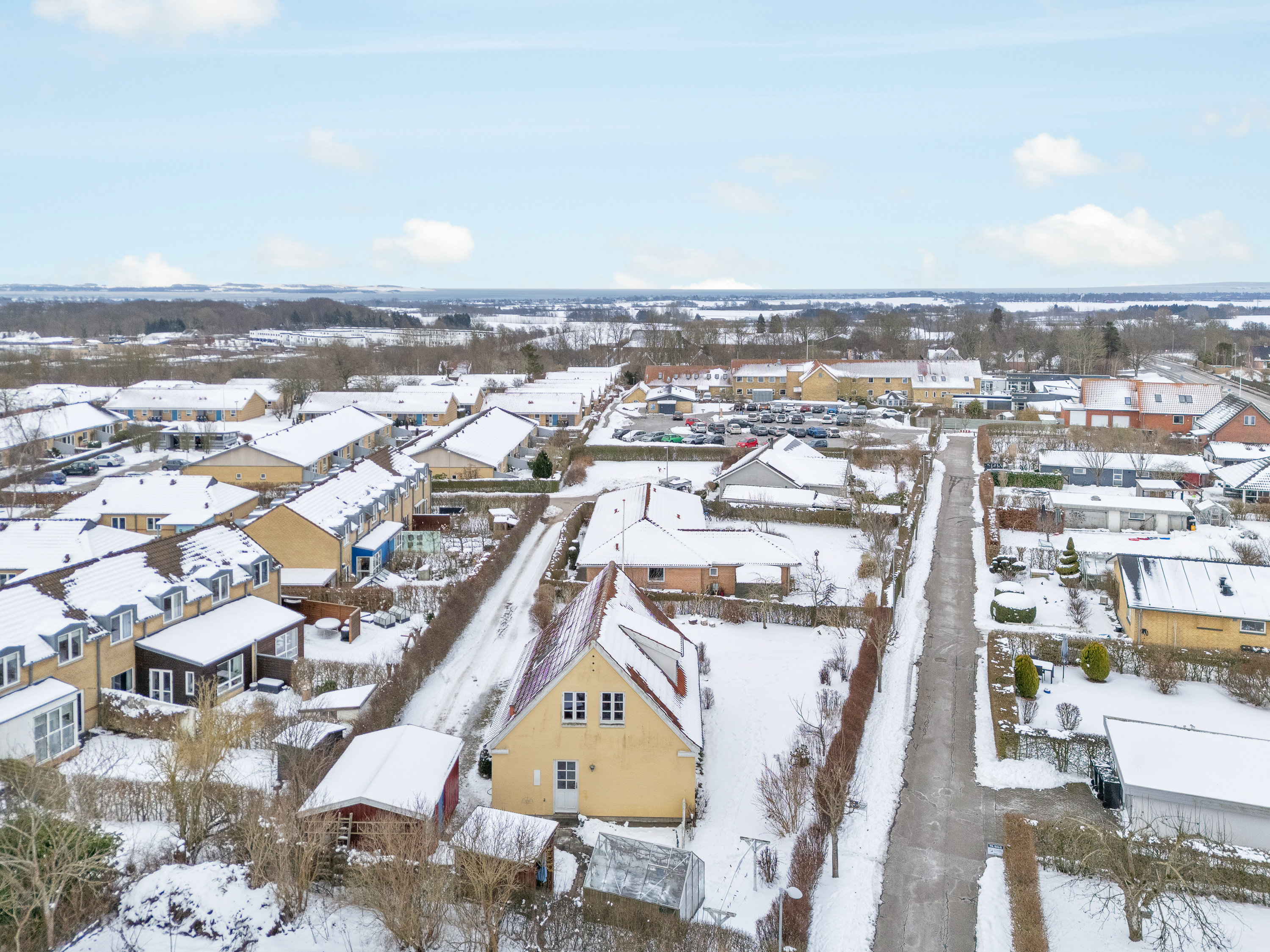 Fremhævet luftfoto billede i fuldskærmstilstand. Billede af Sensommervej 133, 8530 Hjortshøj