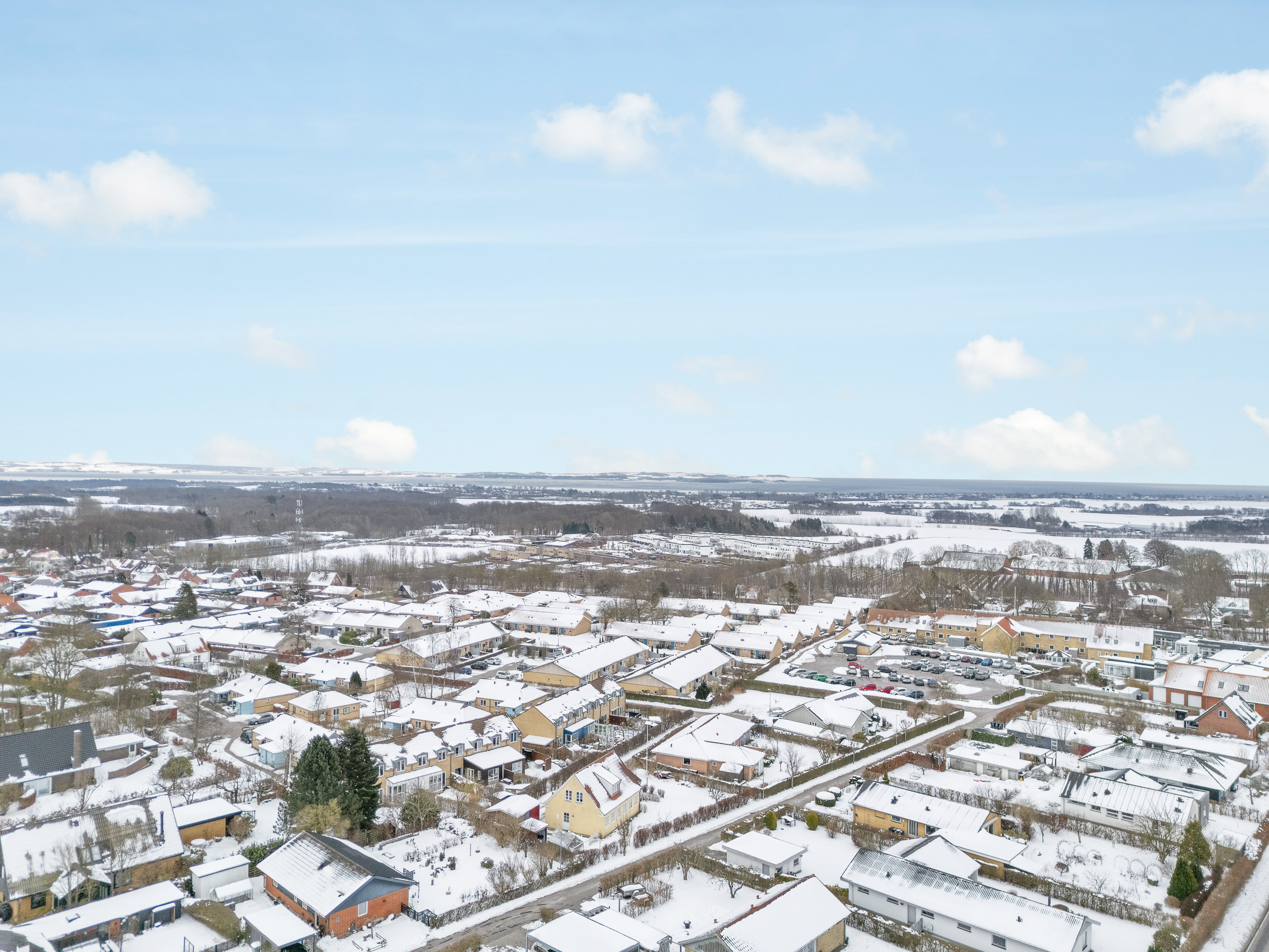 Fremhævet luftfoto billede i fuldskærmstilstand. Billede af Sensommervej 133, 8530 Hjortshøj