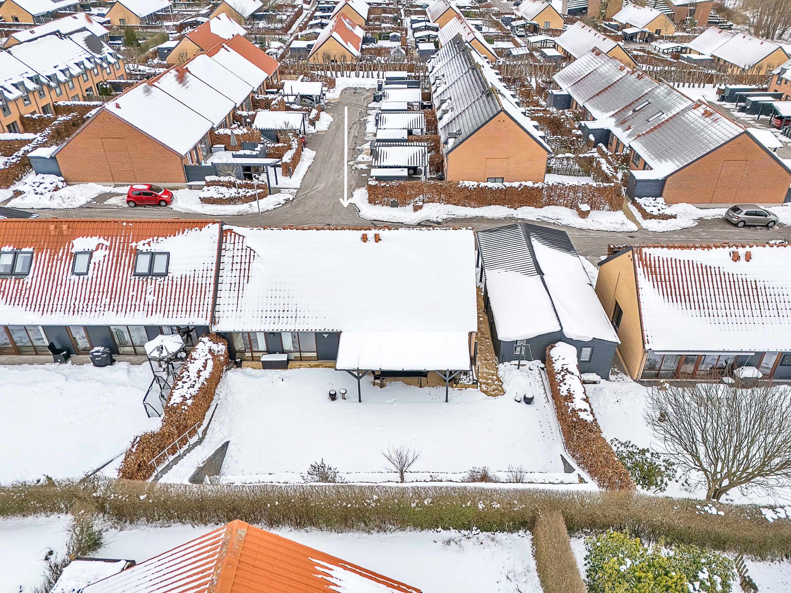 Fremhævet luftfoto billede i fuldskærmstilstand. Billede af Ellebæk Parkvej 24, 8520 Lystrup