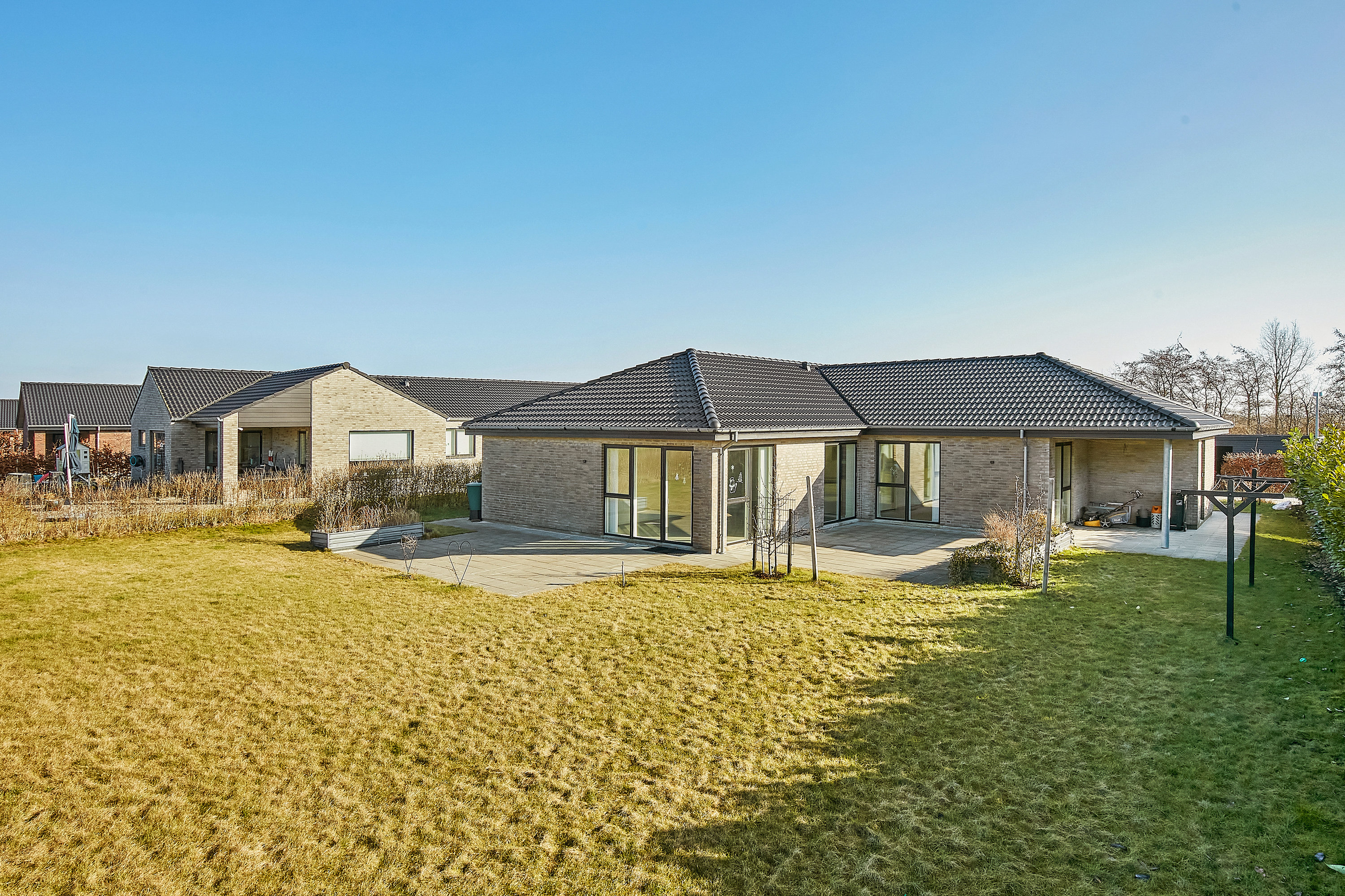 Villa: Set fra haven på Druehylden 21, Østerhåb, 8700 Horsens