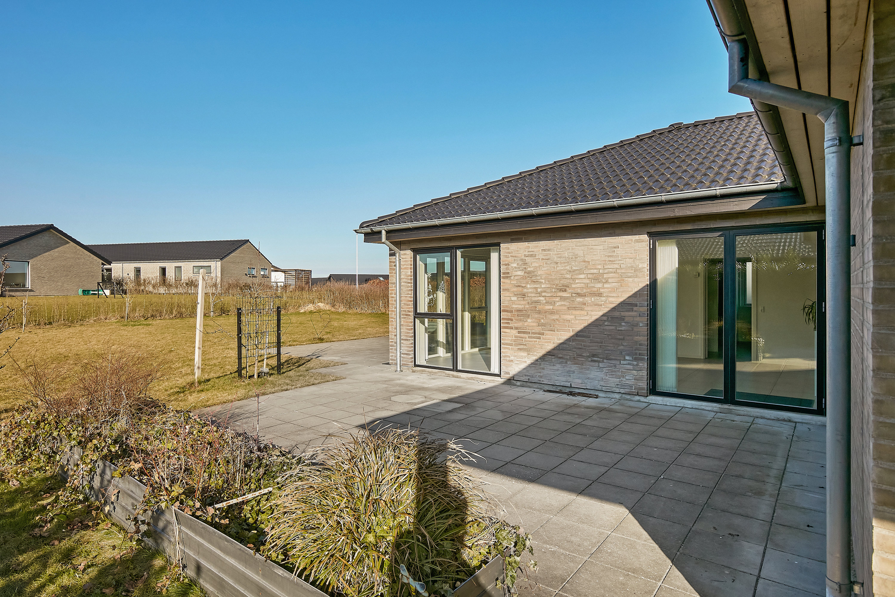 Fremhævet terrasse billede i fuldskærmstilstand. Billede af Druehylden 21, Østerhåb, 8700 Horsens