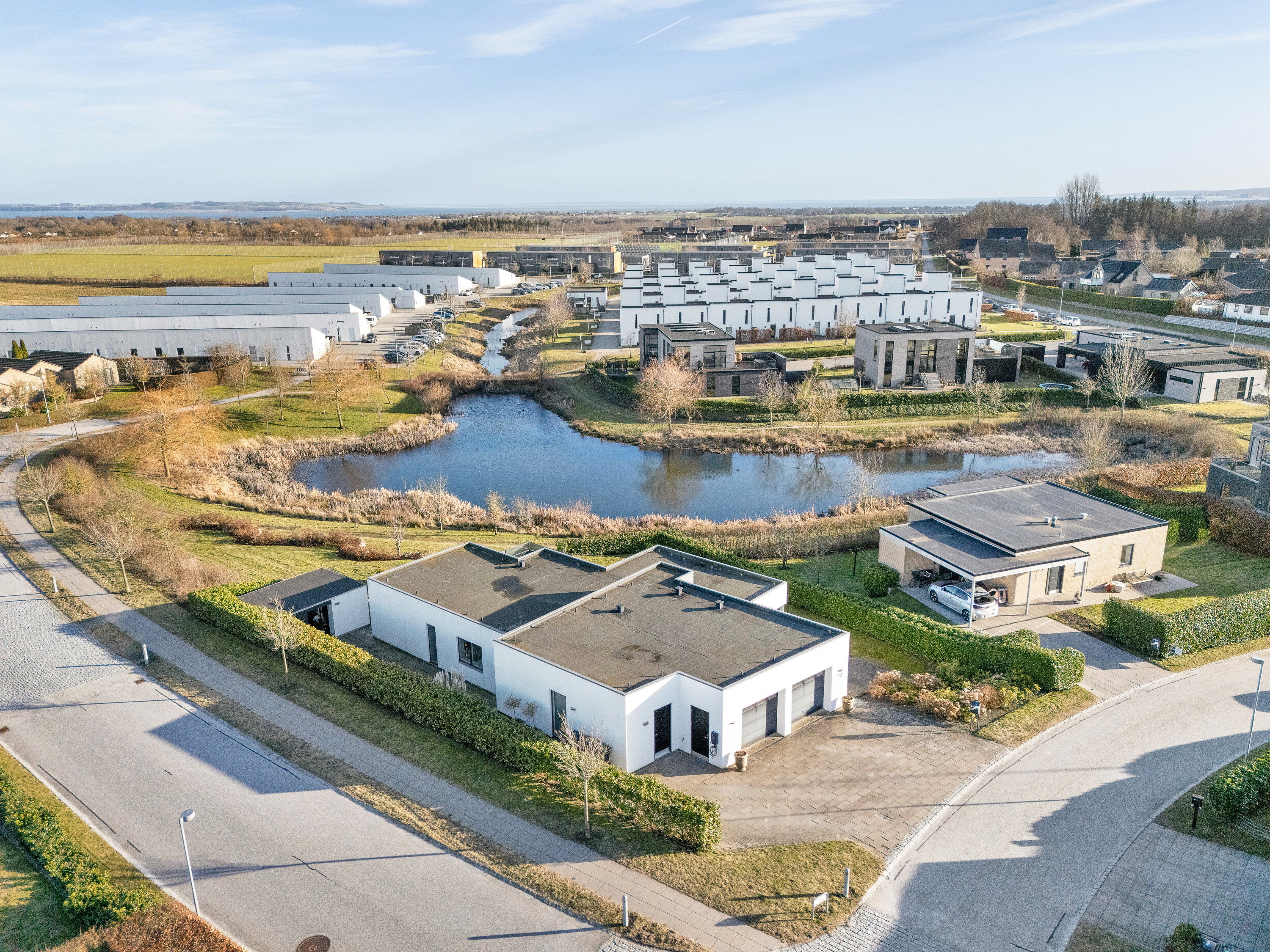 Fremhævet luftfoto billede i fuldskærmstilstand. Billede af Hybenhaven 16, 8520 Lystrup