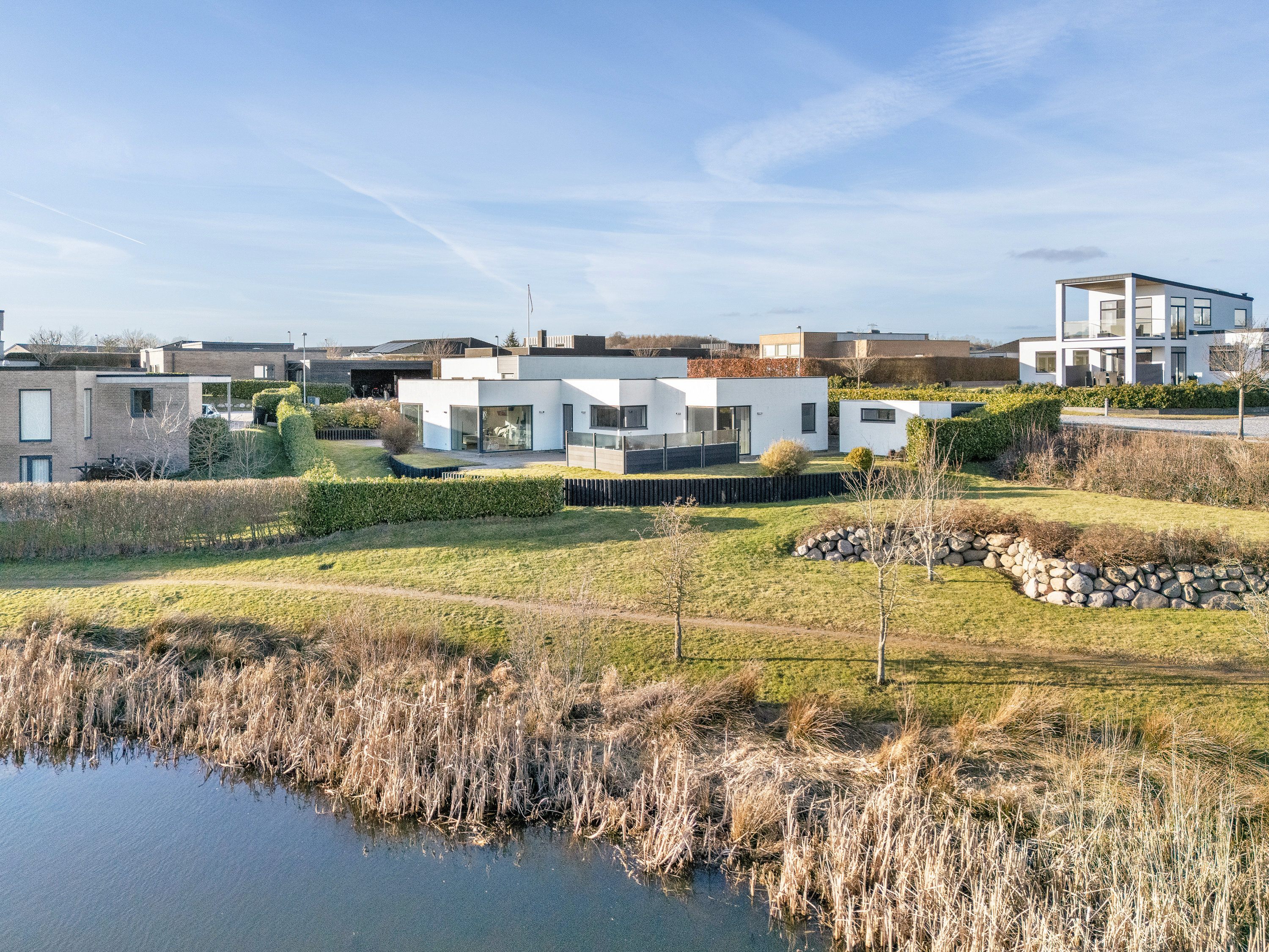 Fremhævet luftfoto billede i fuldskærmstilstand. Billede af Hybenhaven 16, 8520 Lystrup