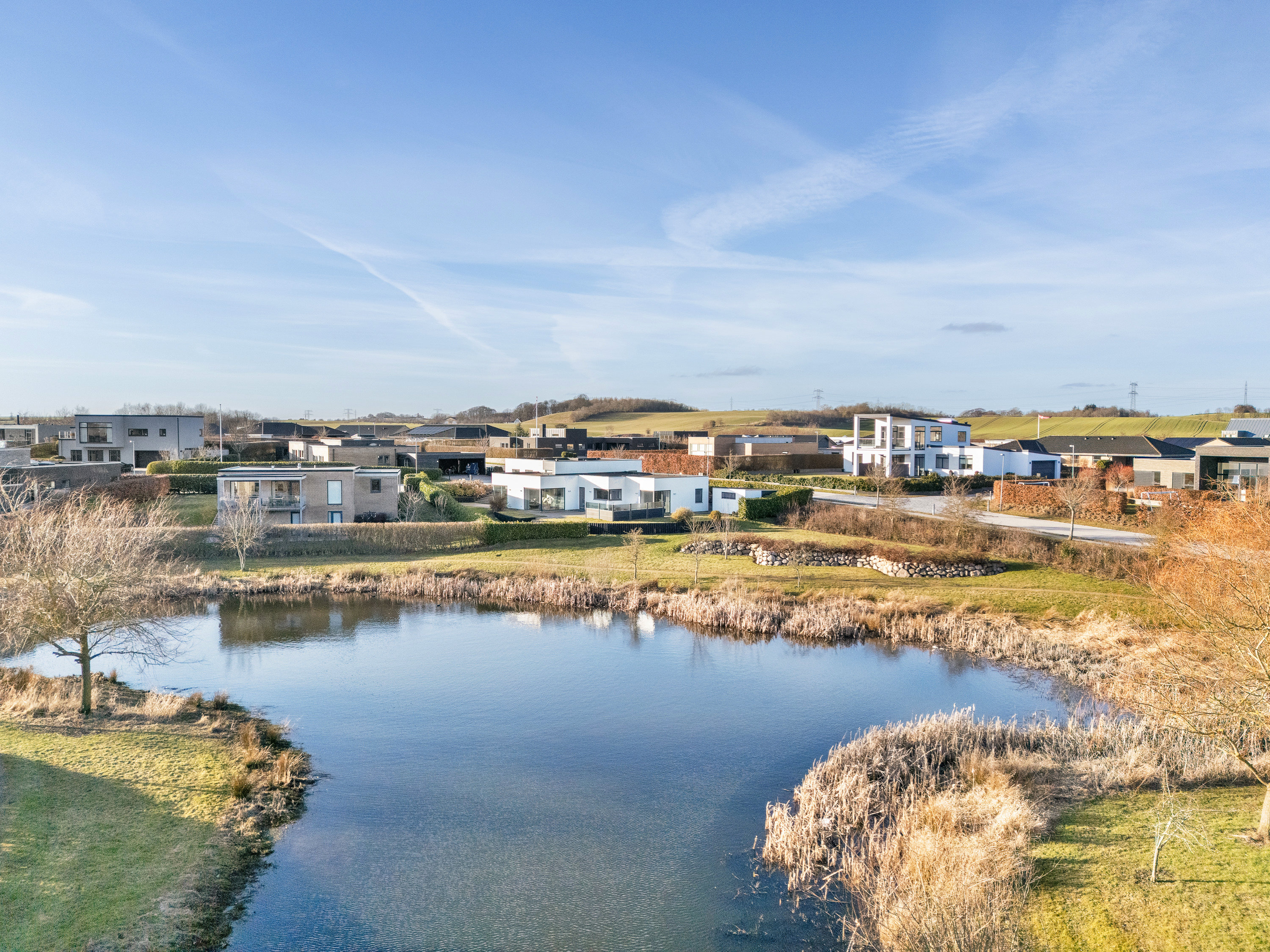 Fremhævet luftfoto billede i fuldskærmstilstand. Billede af Hybenhaven 16, 8520 Lystrup