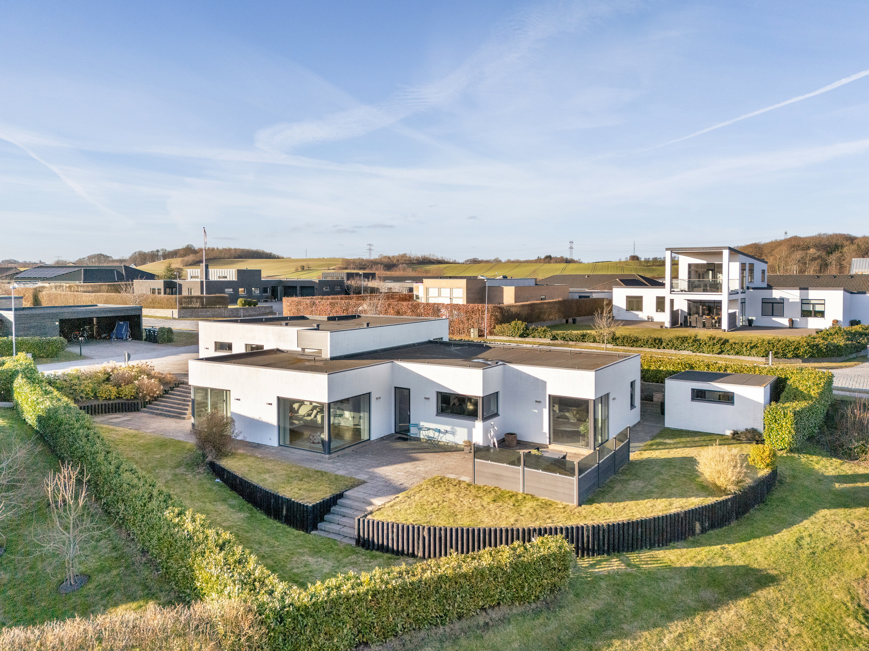 Villa: Luftfoto på Hybenhaven 16, 8520 Lystrup