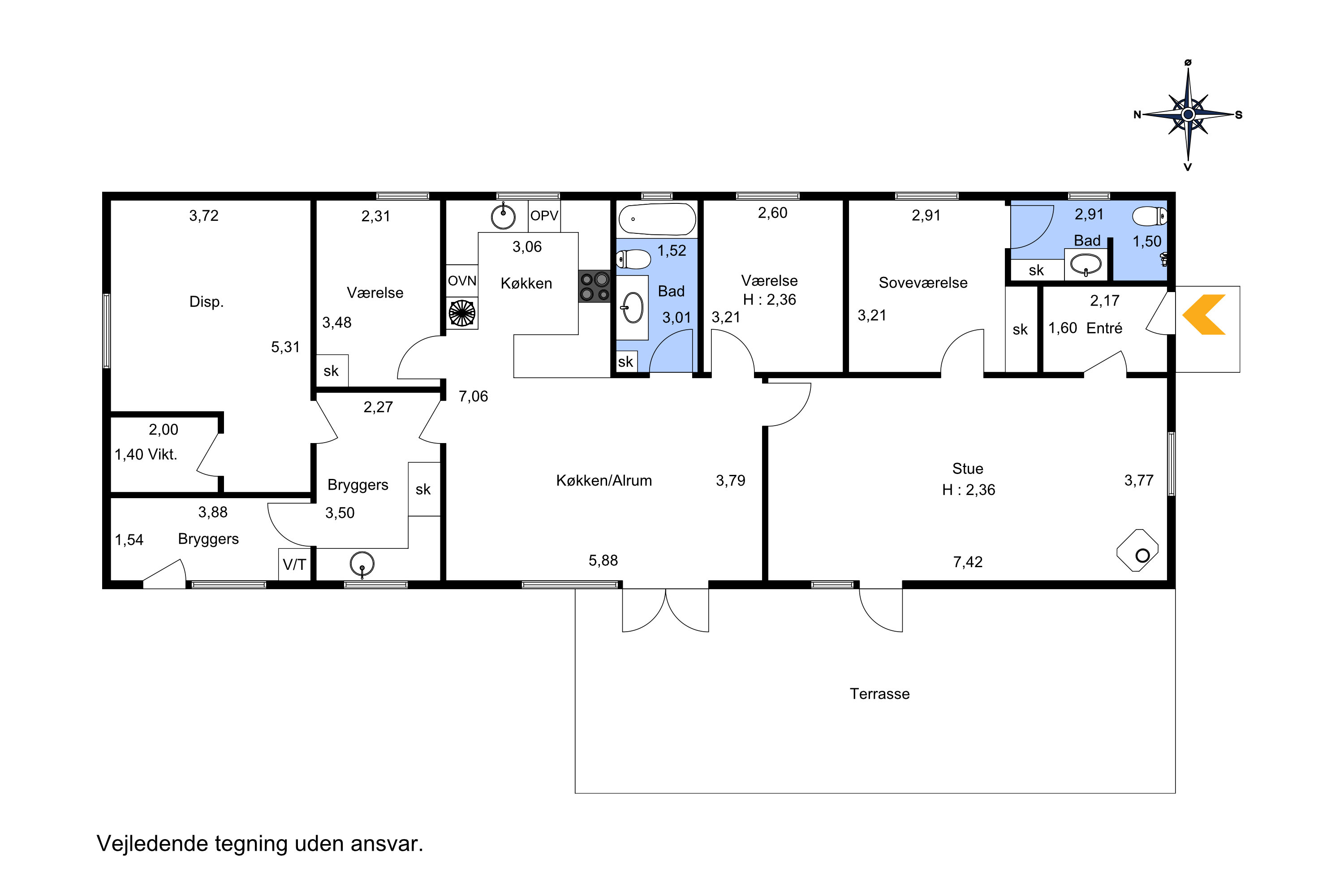 Plantegninger billede af Kløvermarken 30, Skallebølle, 5492 Vissenbjerg