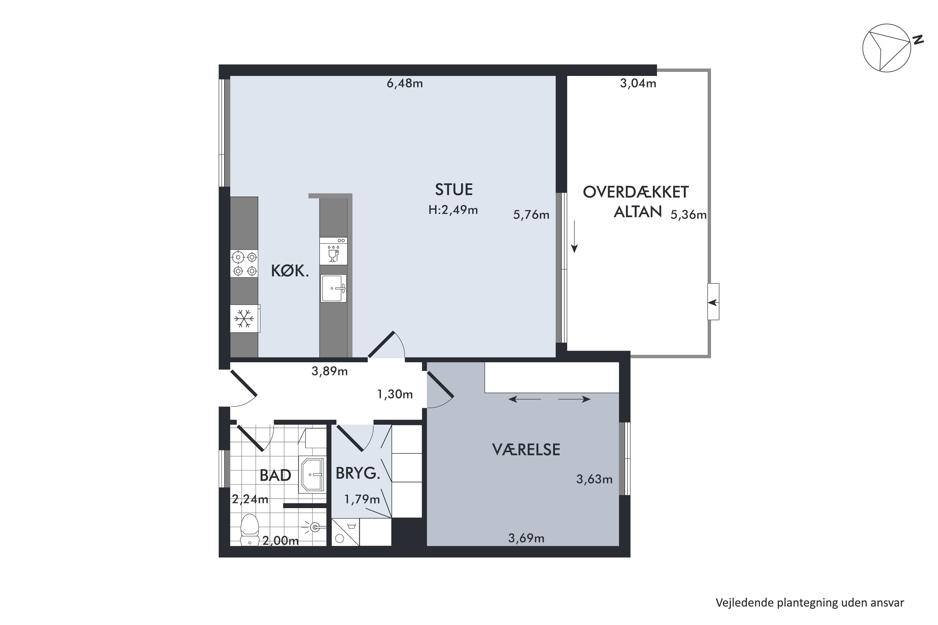 Plantegninger billede af Søparken 24, 1. 3., 8722 Hedensted