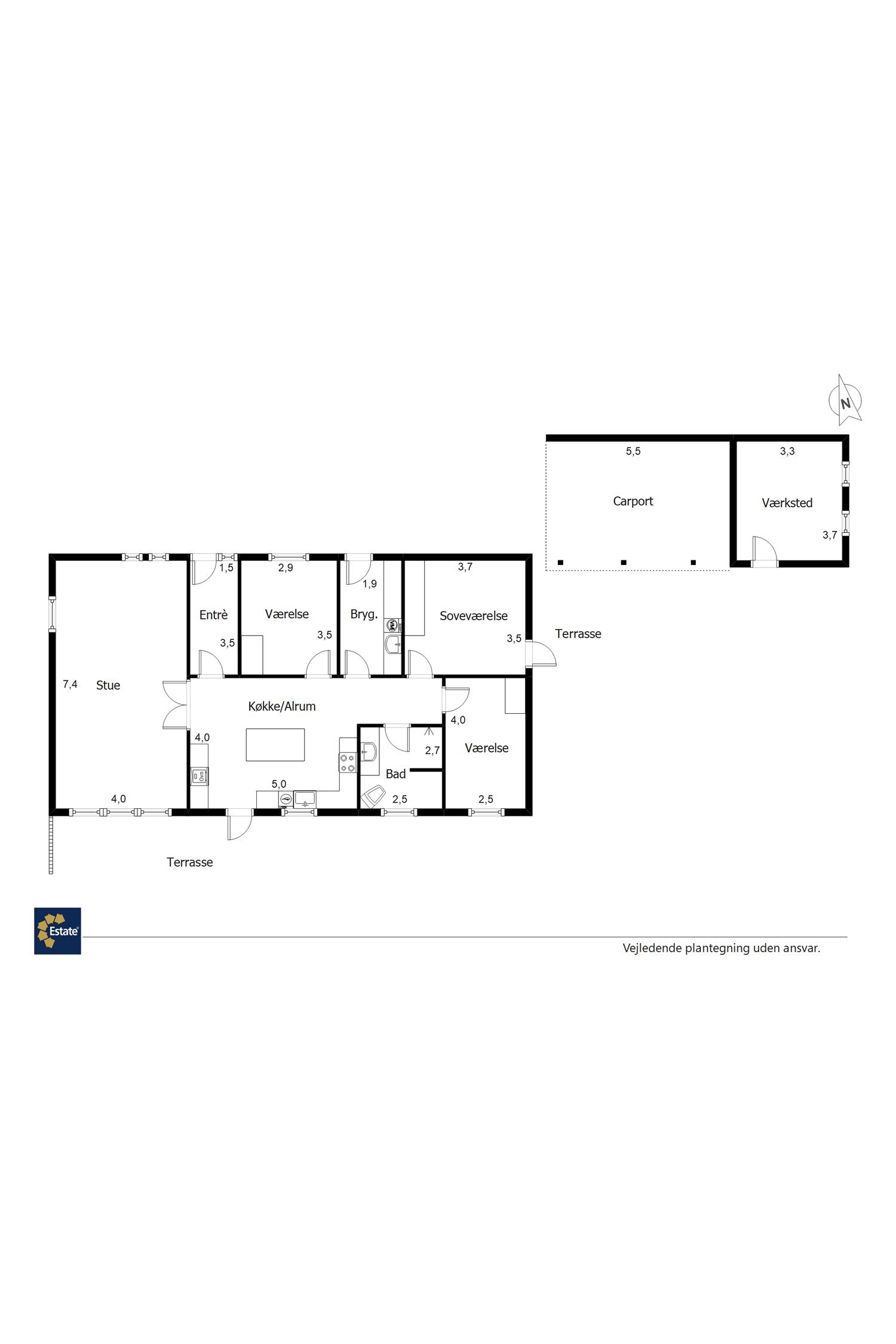Plantegninger billede af Mølleparken 336, 7190 Billund
