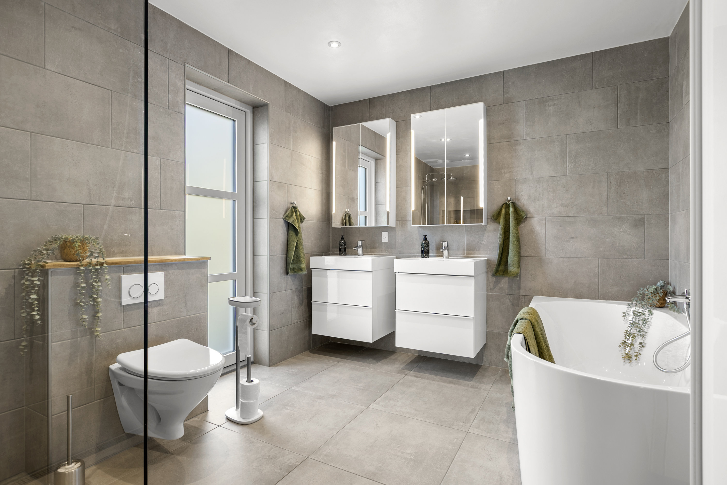 Fremhævet badeværelse billede i fuldskærmstilstand. Billede af Lærkevænget 12, 4160 Herlufmagle