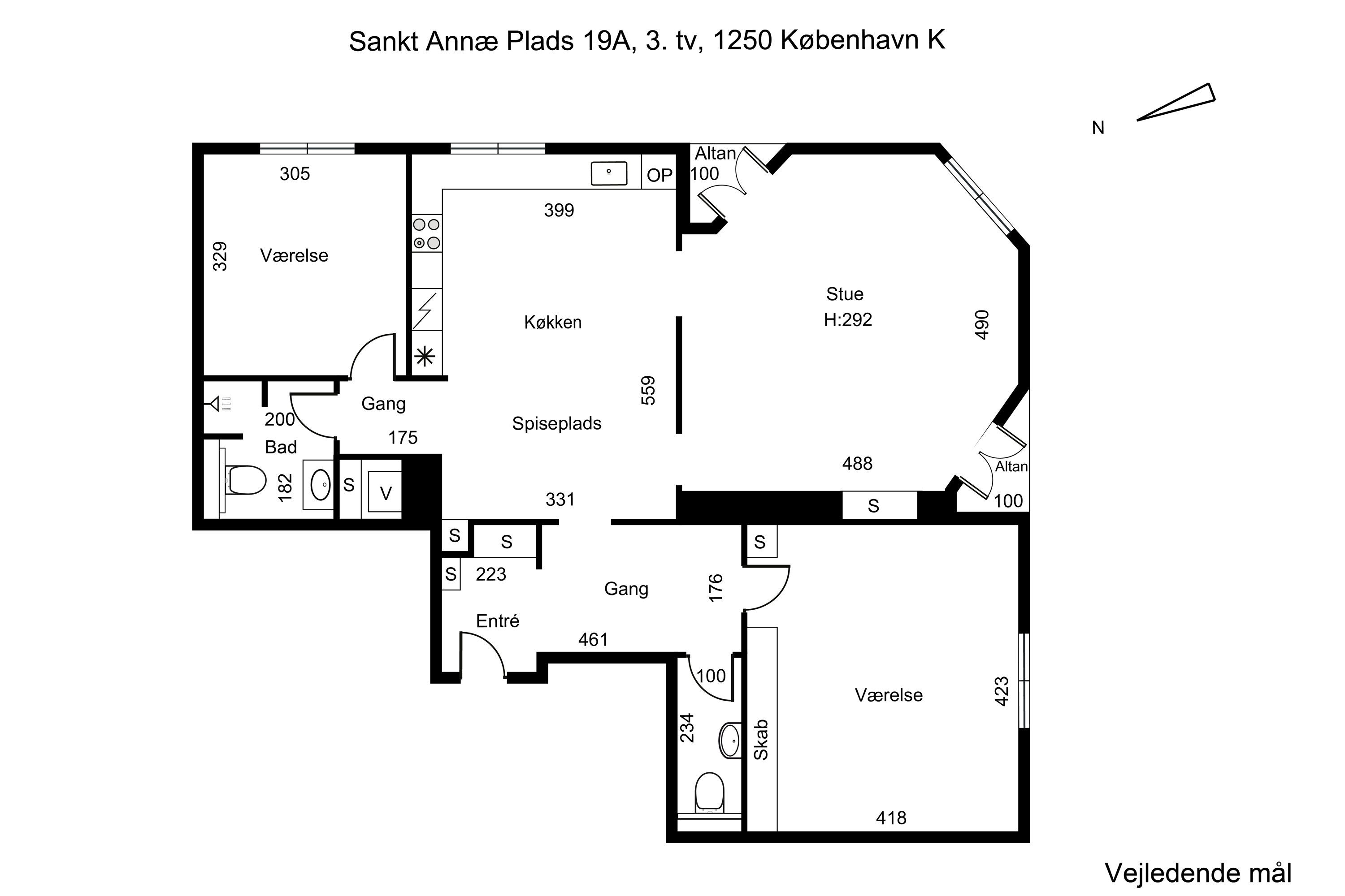 Plantegninger billede af Sankt Annæ Plads 19A, 3. tv., 1250 København K