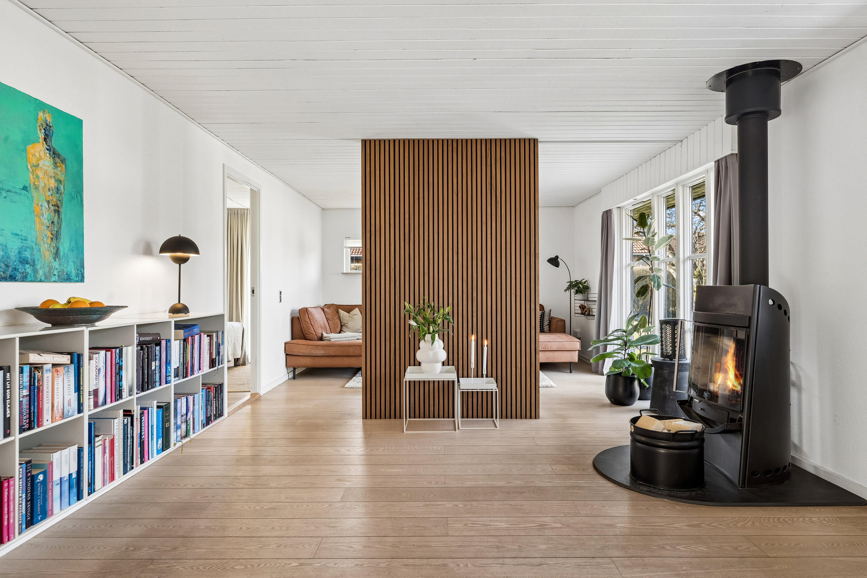 Fremhævet stue billede i fuldskærmstilstand. Billede af Lilleskoven 8, 8722 Hedensted