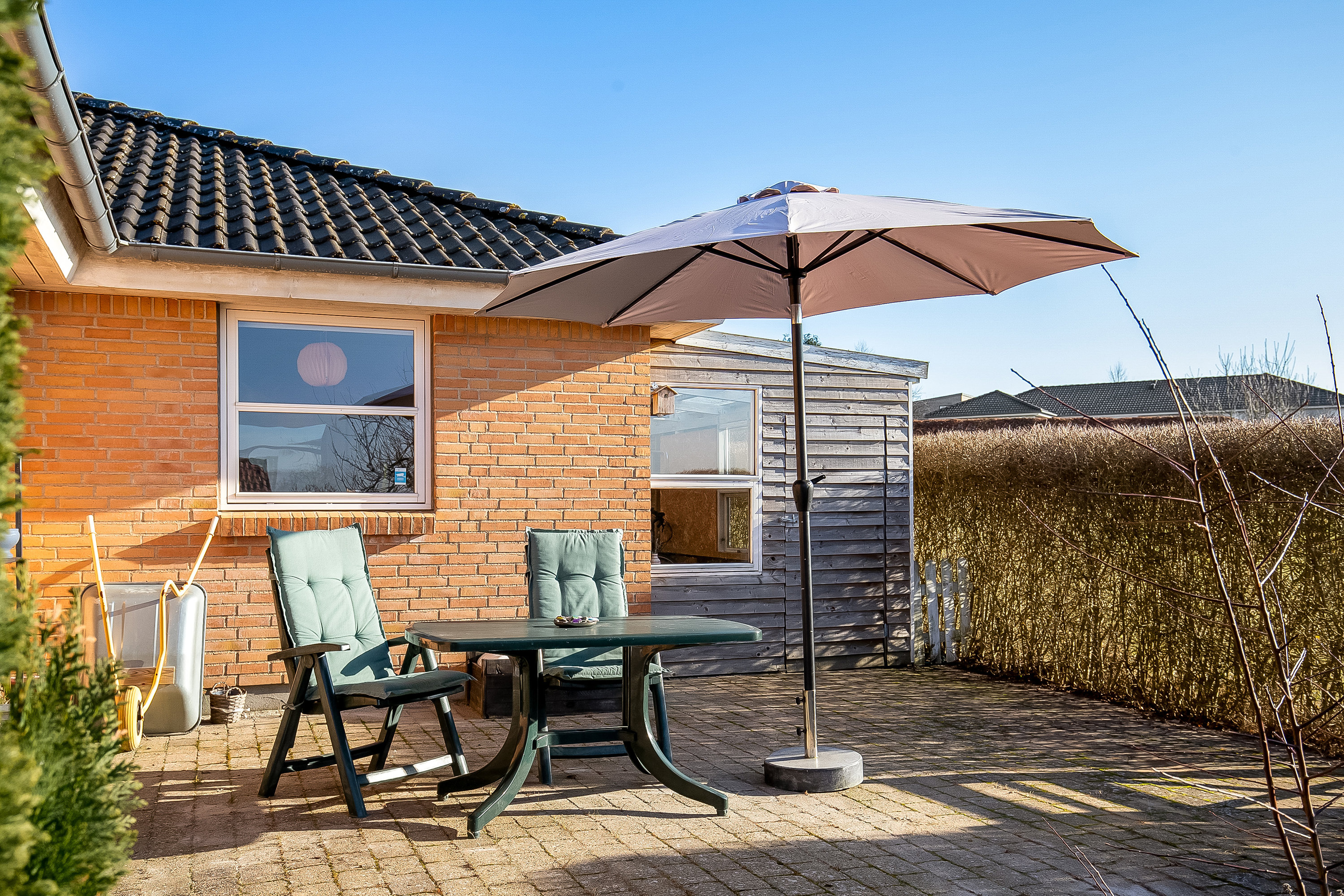 Fremhævet terrasse billede i fuldskærmstilstand. Billede af Korntoften 60, 7100 Vejle