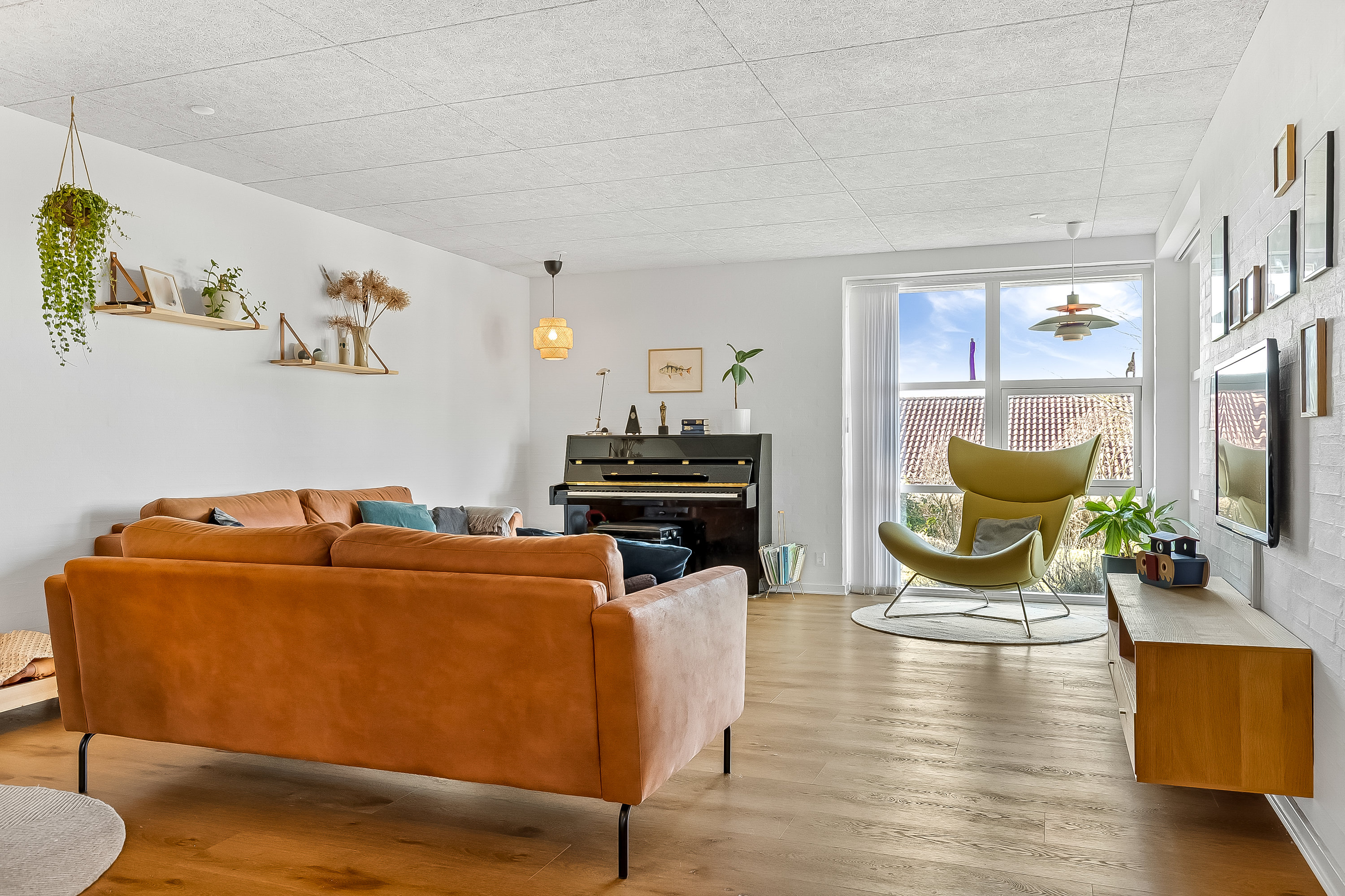 Fremhævet stue billede i fuldskærmstilstand. Billede af Korntoften 60, 7100 Vejle