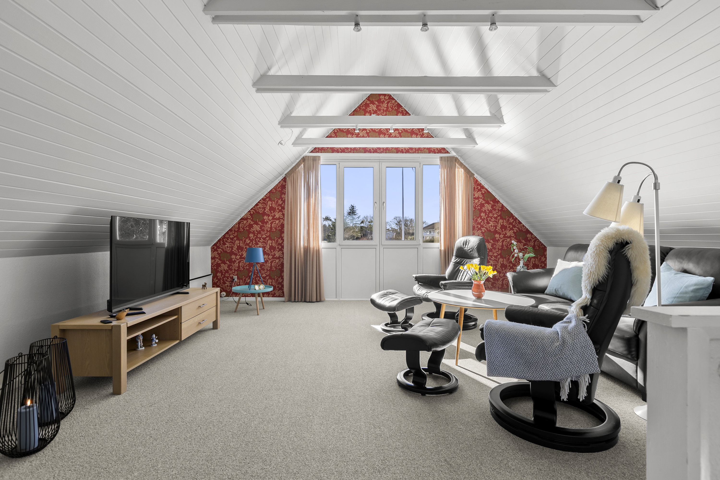 Fremhævet stue billede i fuldskærmstilstand. Billede af Lerklinten 16, 4220 Korsør