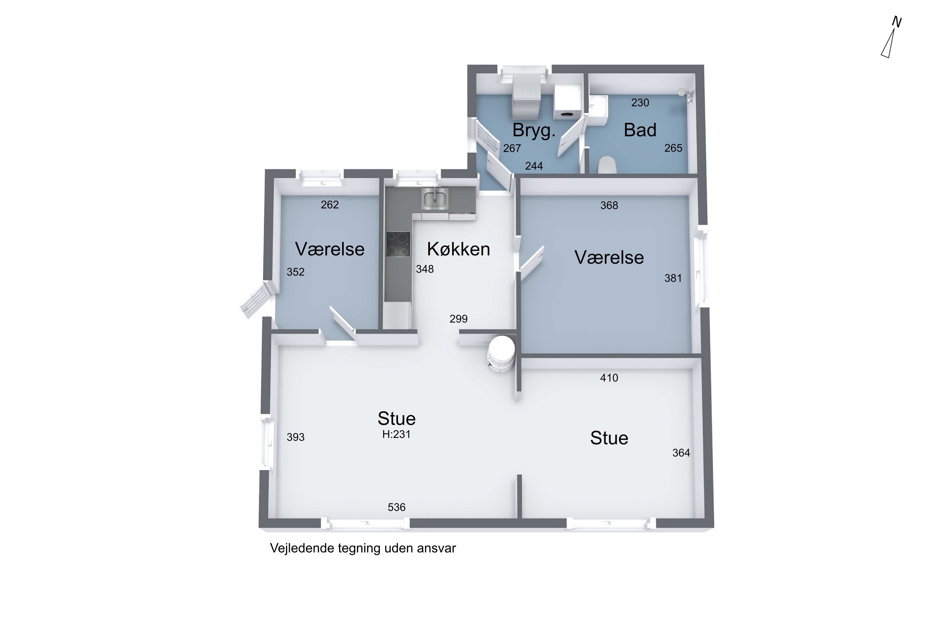 Plantegninger billede af Hviddingvej 36, Hvidding, 8830 Tjele