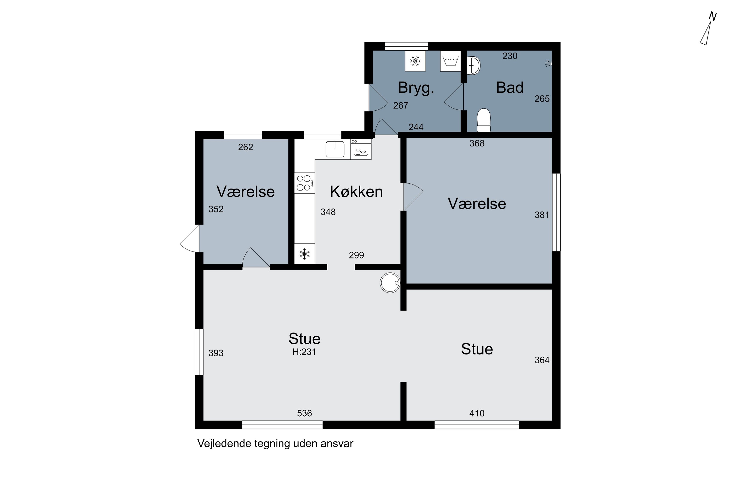 Plantegninger billede af Hviddingvej 36, Hvidding, 8830 Tjele