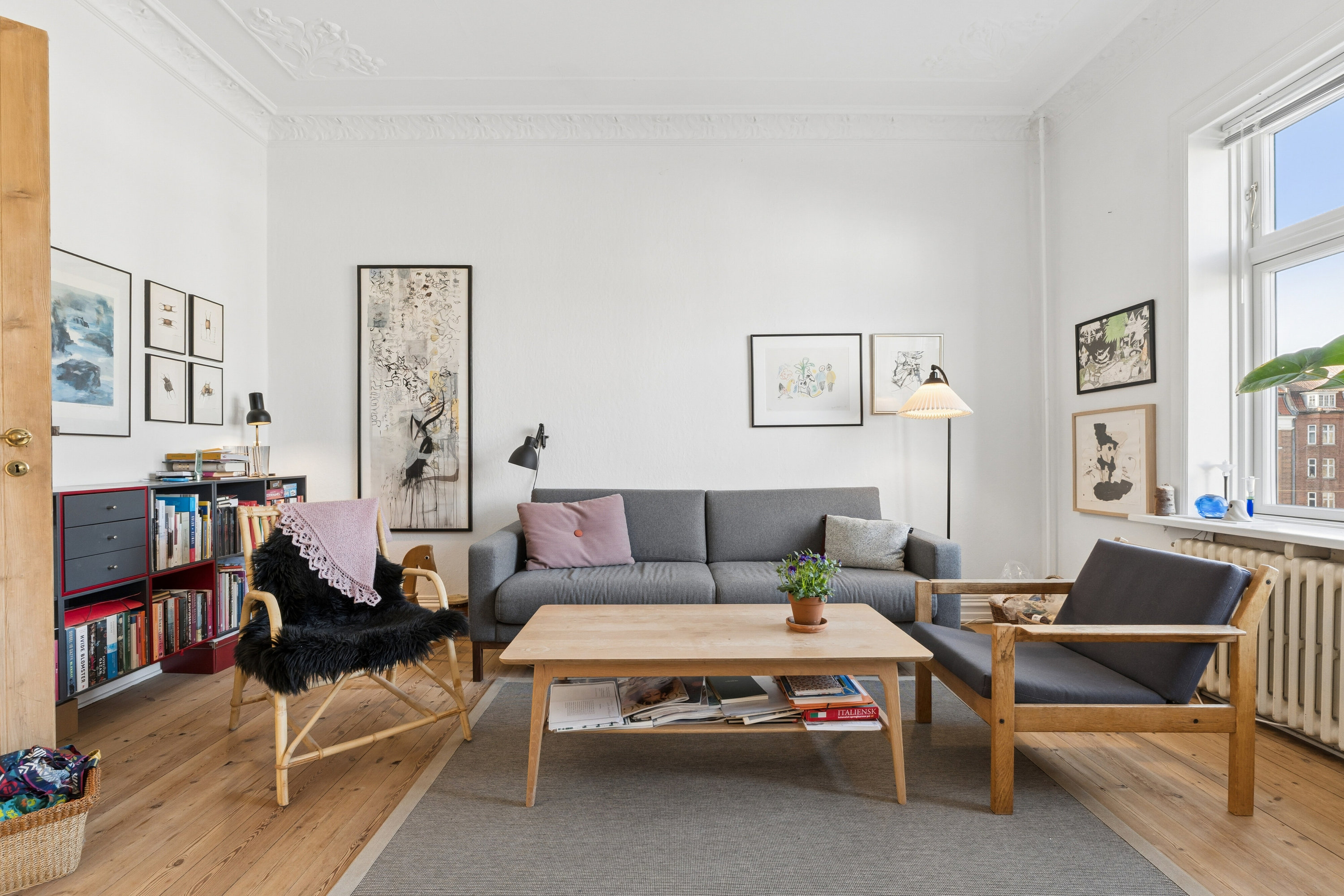 Fremhævet stue billede i fuldskærmstilstand. Billede af Bogensegade 1, 3. th., 8000 Aarhus C